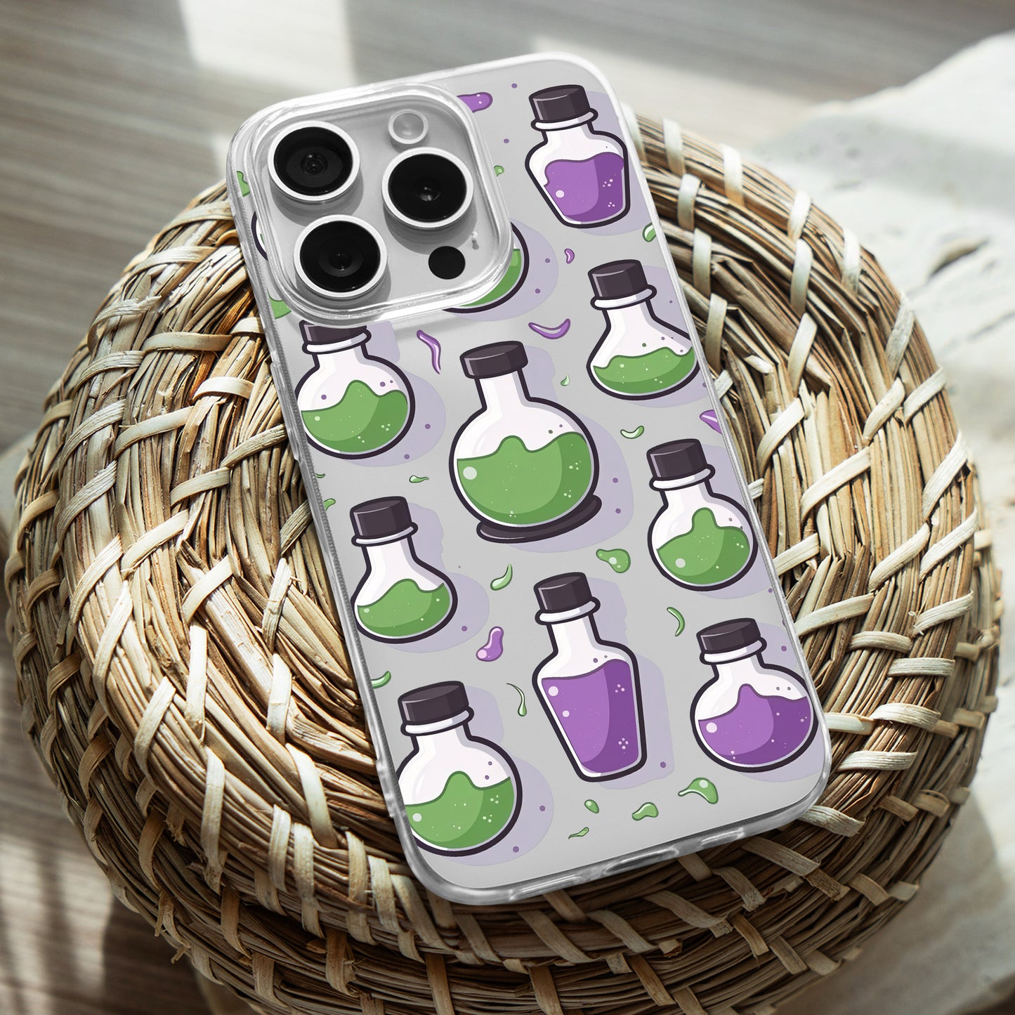 Witch Potion Bottles TPU Clear Phone Case for iPhone & Samsung Phones