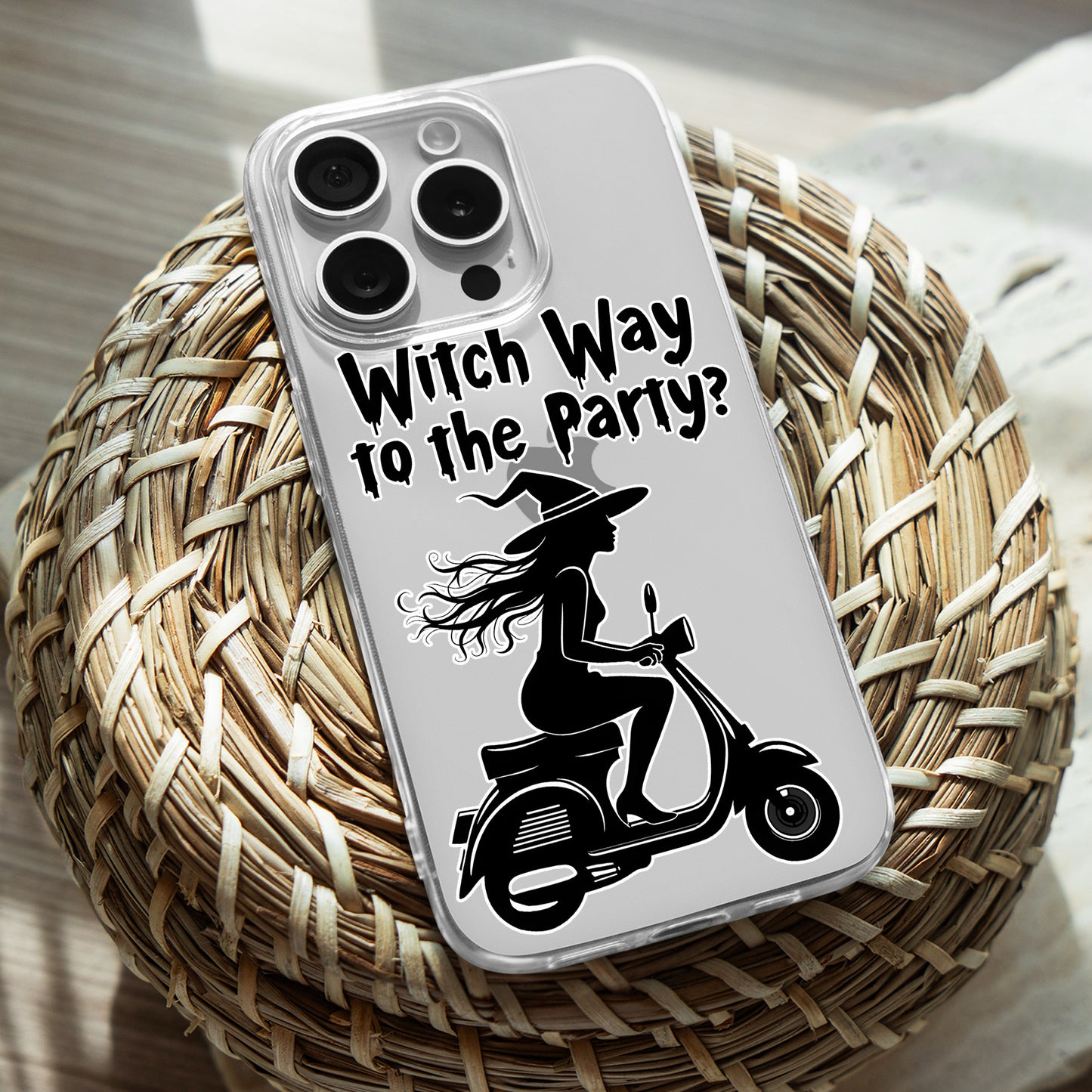 Witch Way to the Party TPU Clear Phone Case for iPhone & Samsung Phones