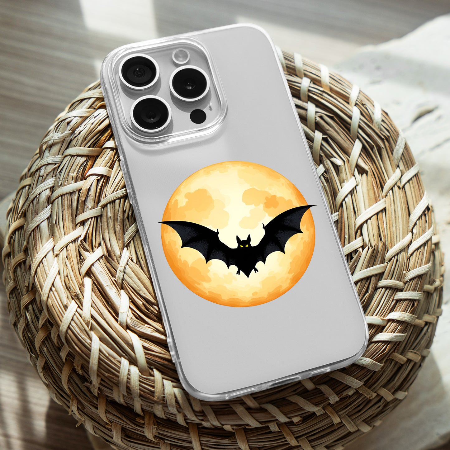 Glowing Full Moon TPU Clear Phone Case for iPhone & Samsung Phones