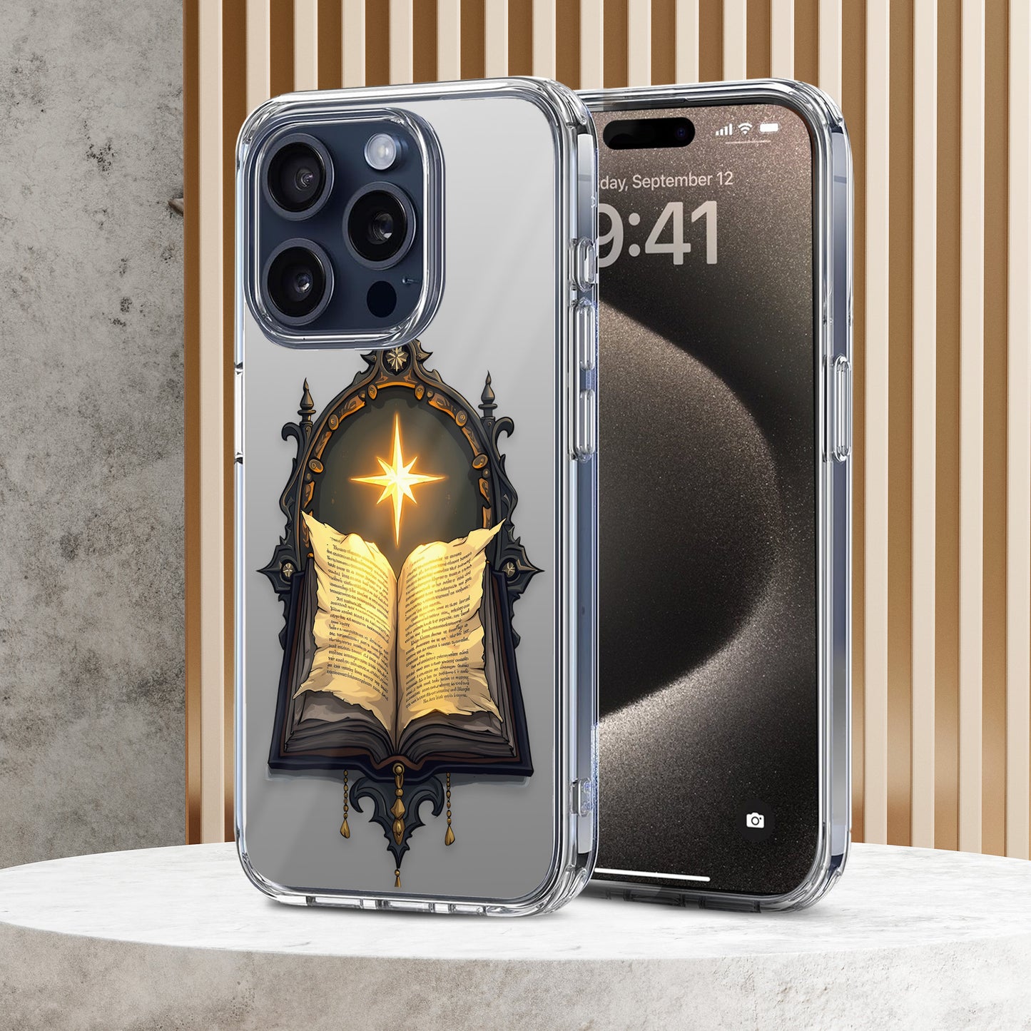 Witch Open Spell Book TPU Clear Phone Case for iPhone & Samsung Phones