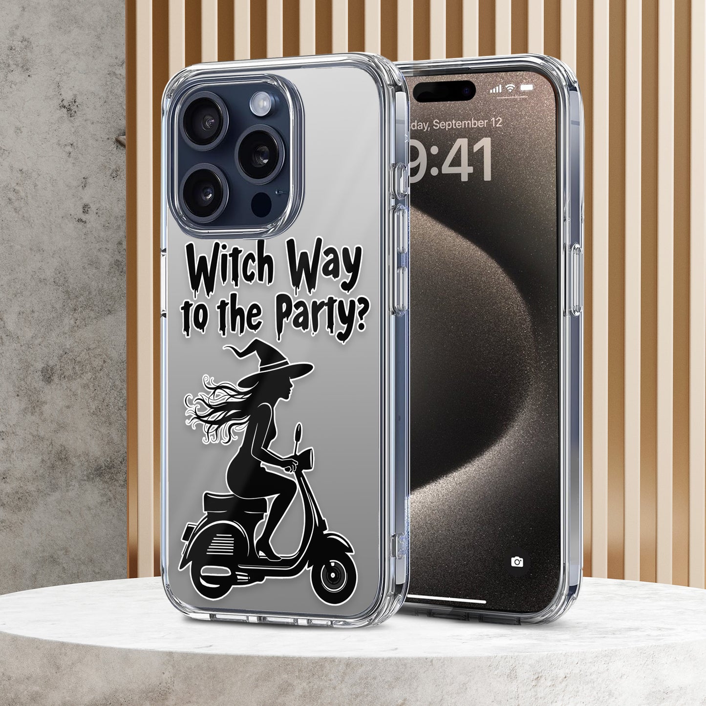 Witch Way to the Party TPU Clear Phone Case for iPhone & Samsung Phones