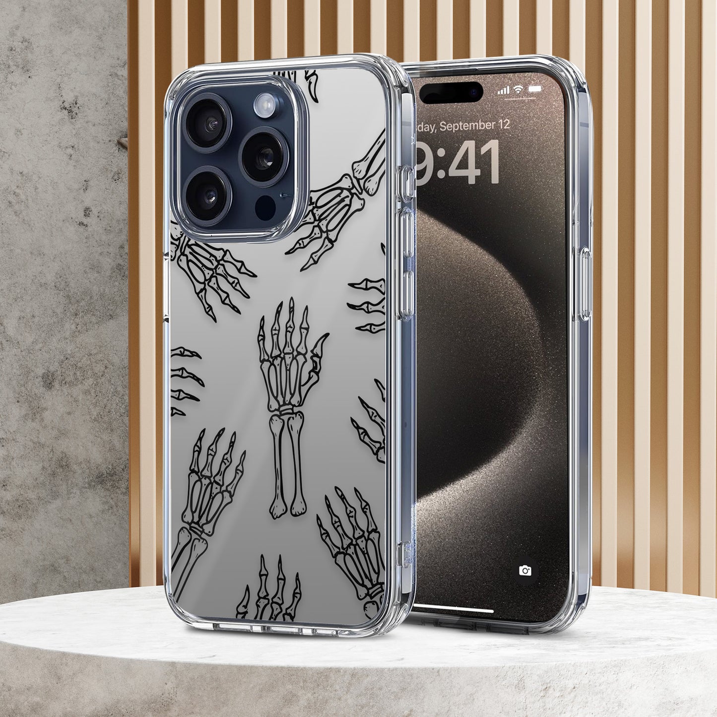 Creepy Skulls Hand TPU Clear Phone Case for iPhone & Samsung Phones