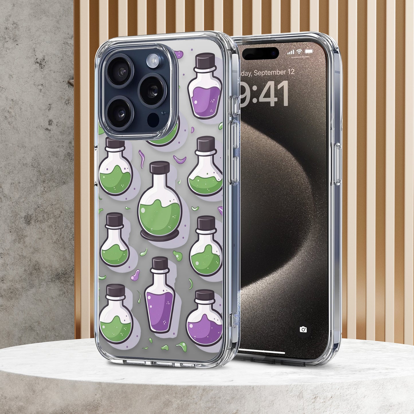 Witch Potion Bottles TPU Clear Phone Case for iPhone & Samsung Phones