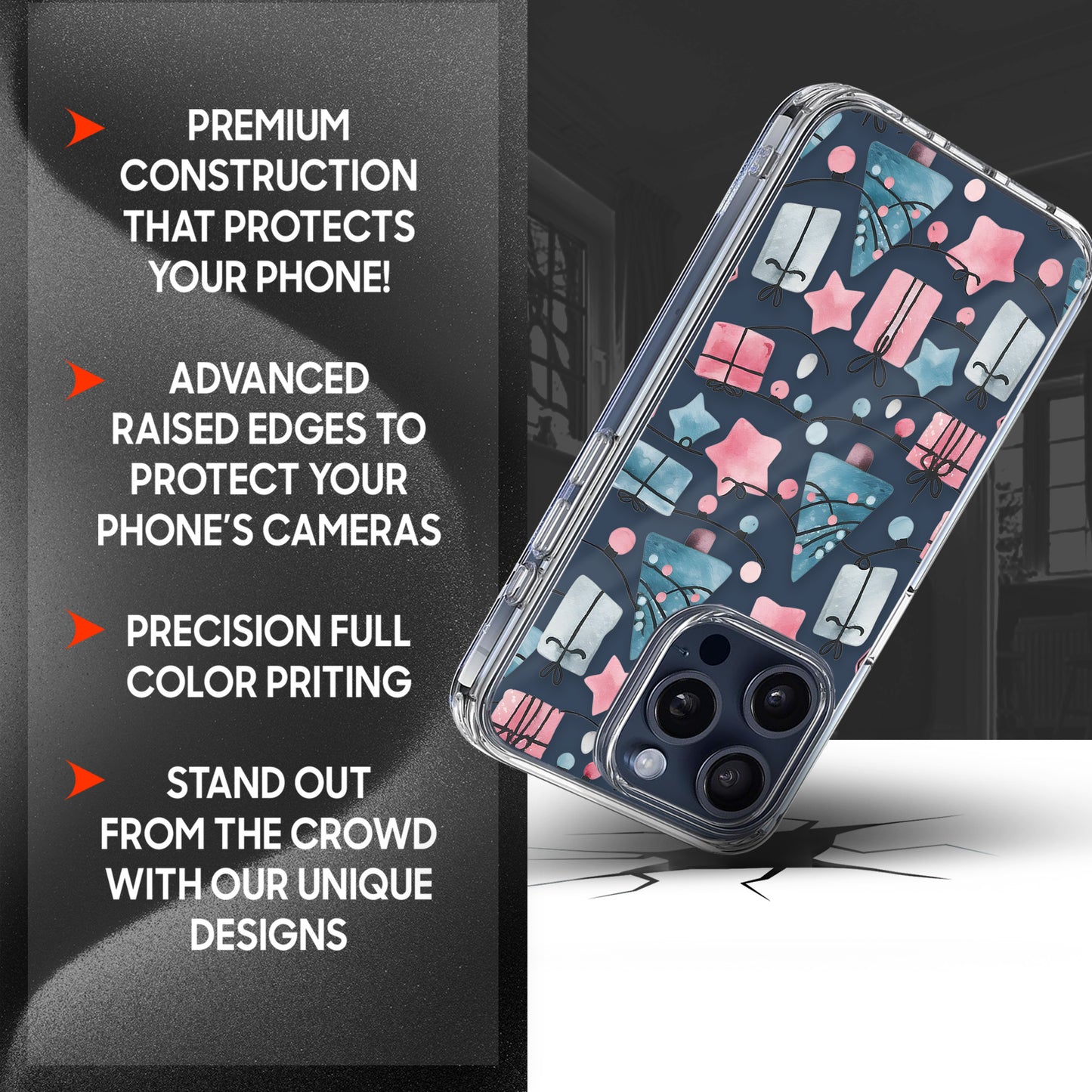 Lights Pattern TPU Clear Case for iPhone & Samsung Phones