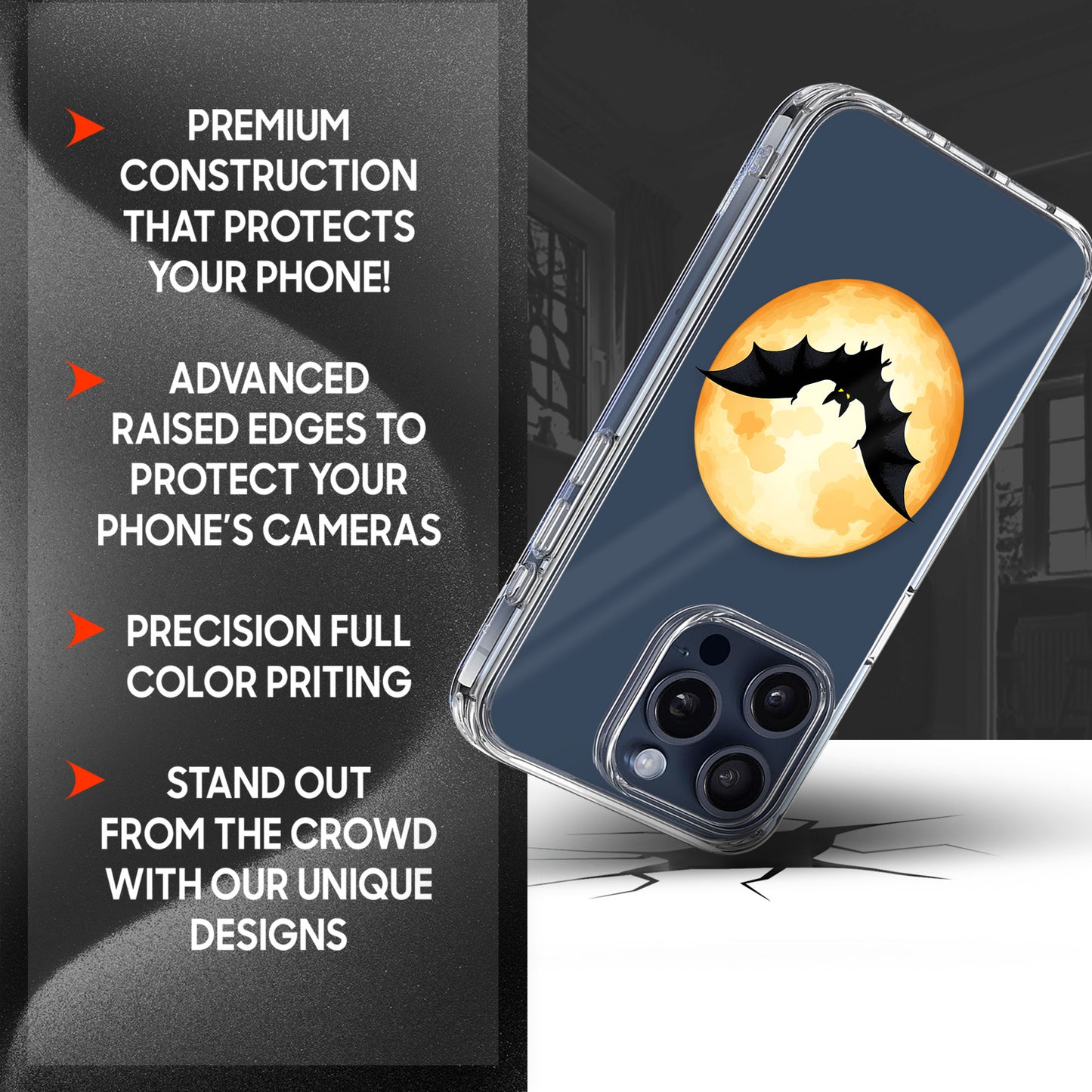 Glowing Full Moon TPU Clear Phone Case for iPhone & Samsung Phones