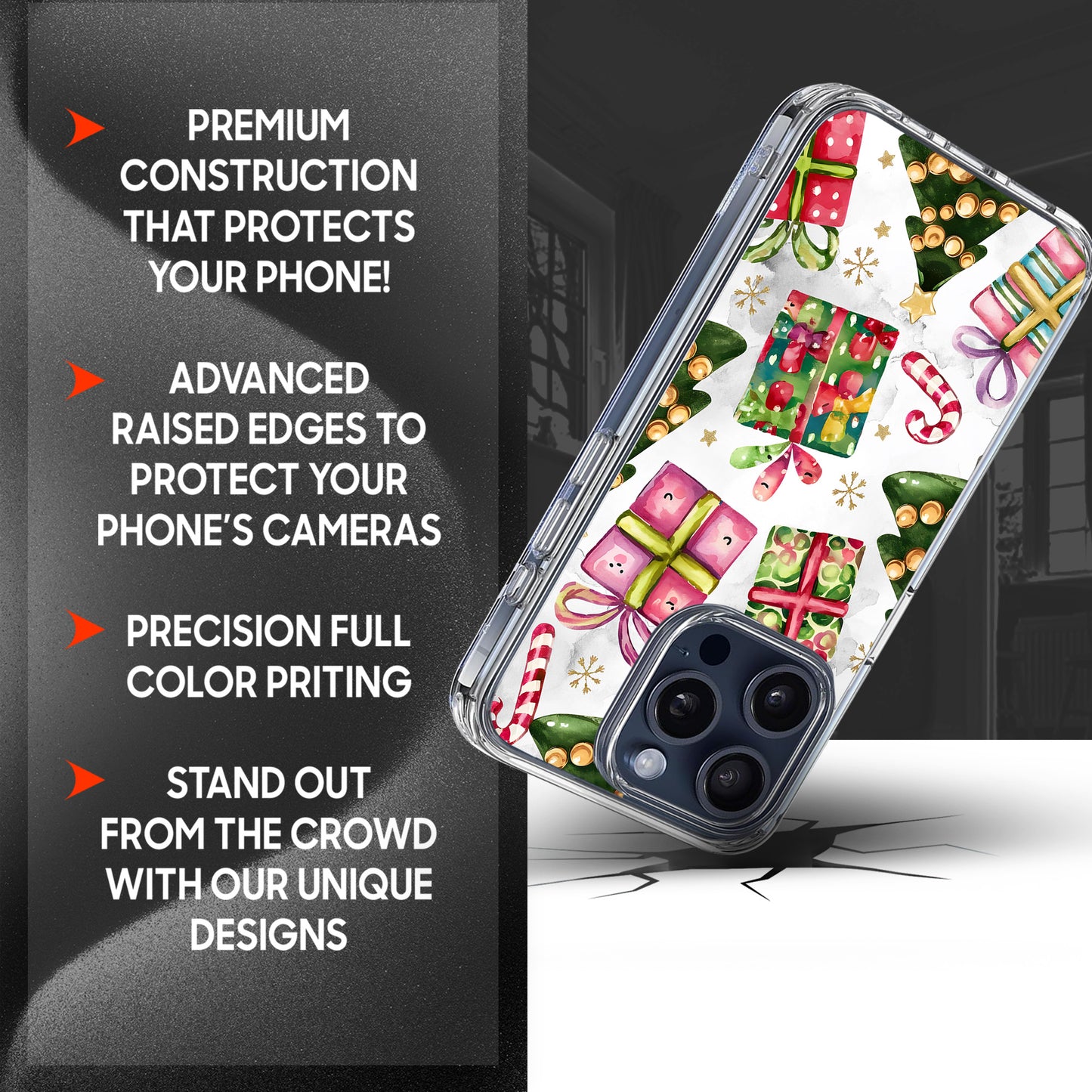 Christmas Gifts TPU Clear Case for iPhone & Samsung Phones