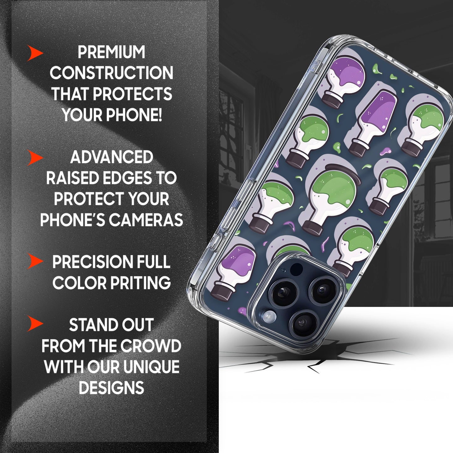 Witch Potion Bottles TPU Clear Phone Case for iPhone & Samsung Phones