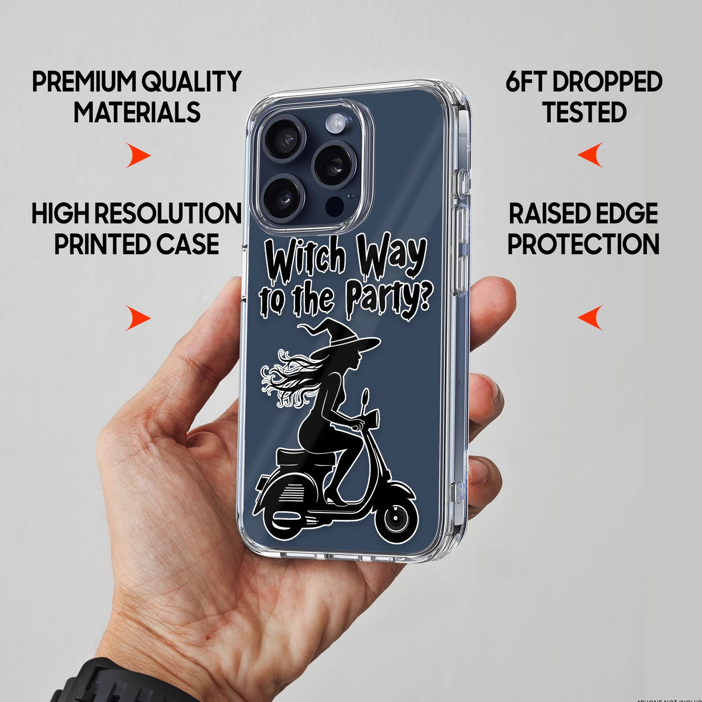 Witch Way to the Party TPU Clear Phone Case for iPhone & Samsung Phones