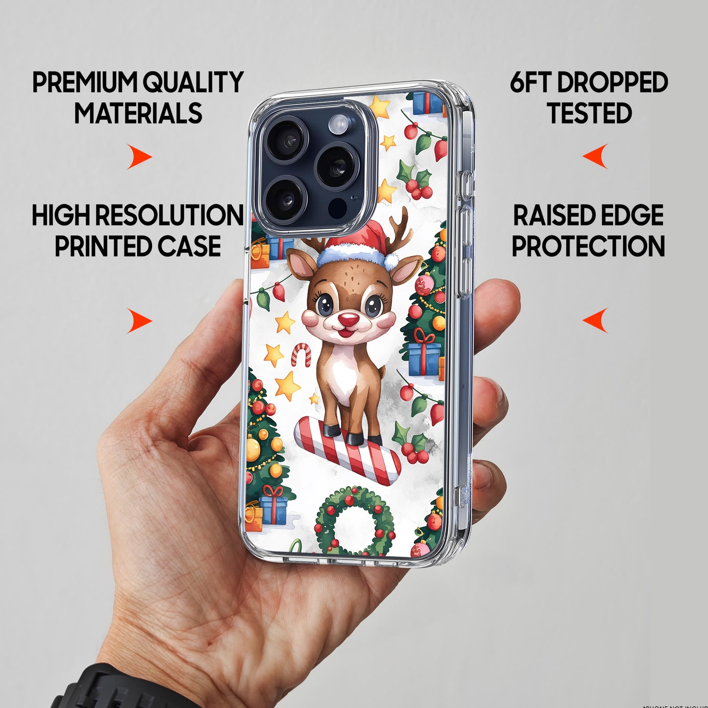 Cute Deer TPU Clear Case for iPhone & Samsung Phones