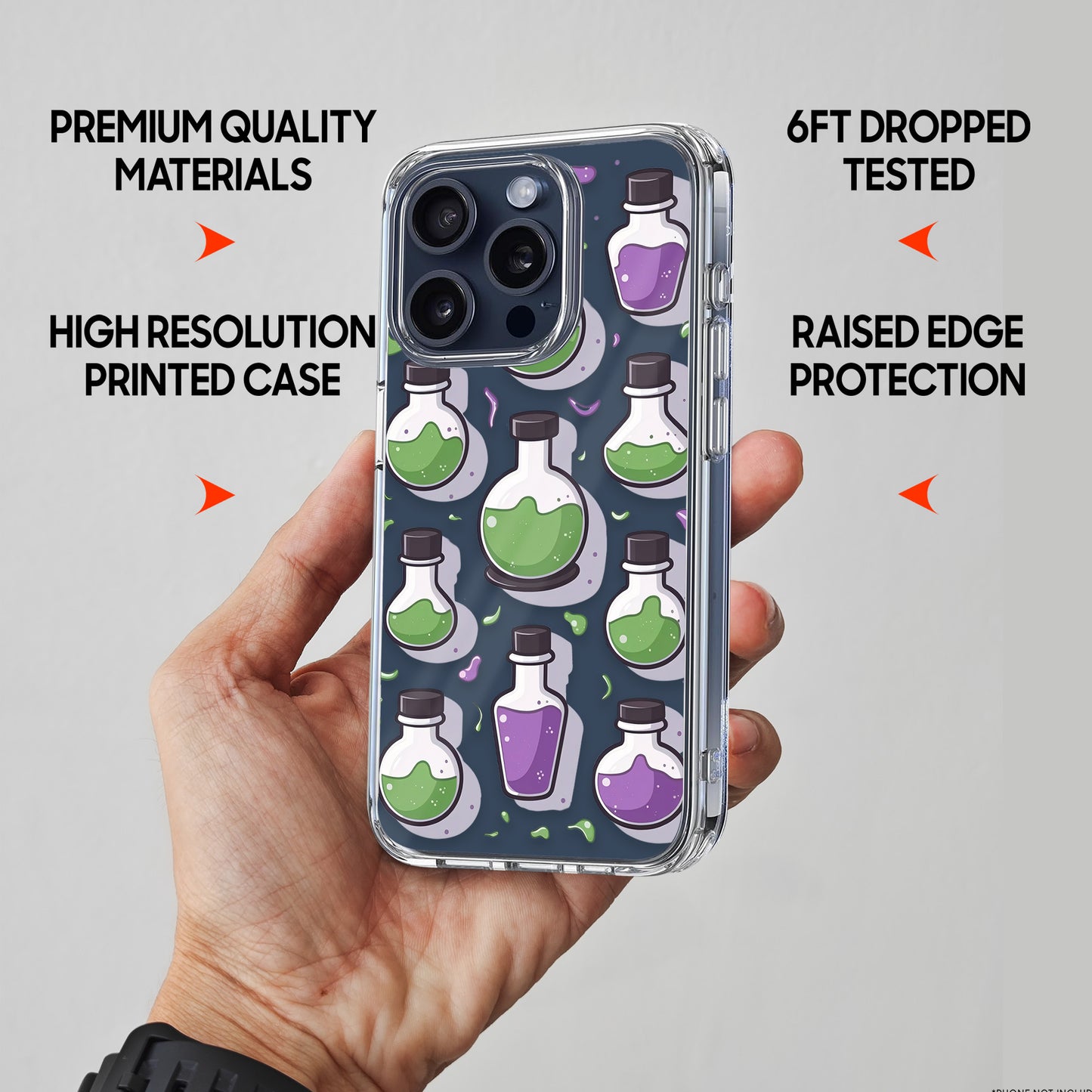 Witch Potion Bottles TPU Clear Phone Case for iPhone & Samsung Phones