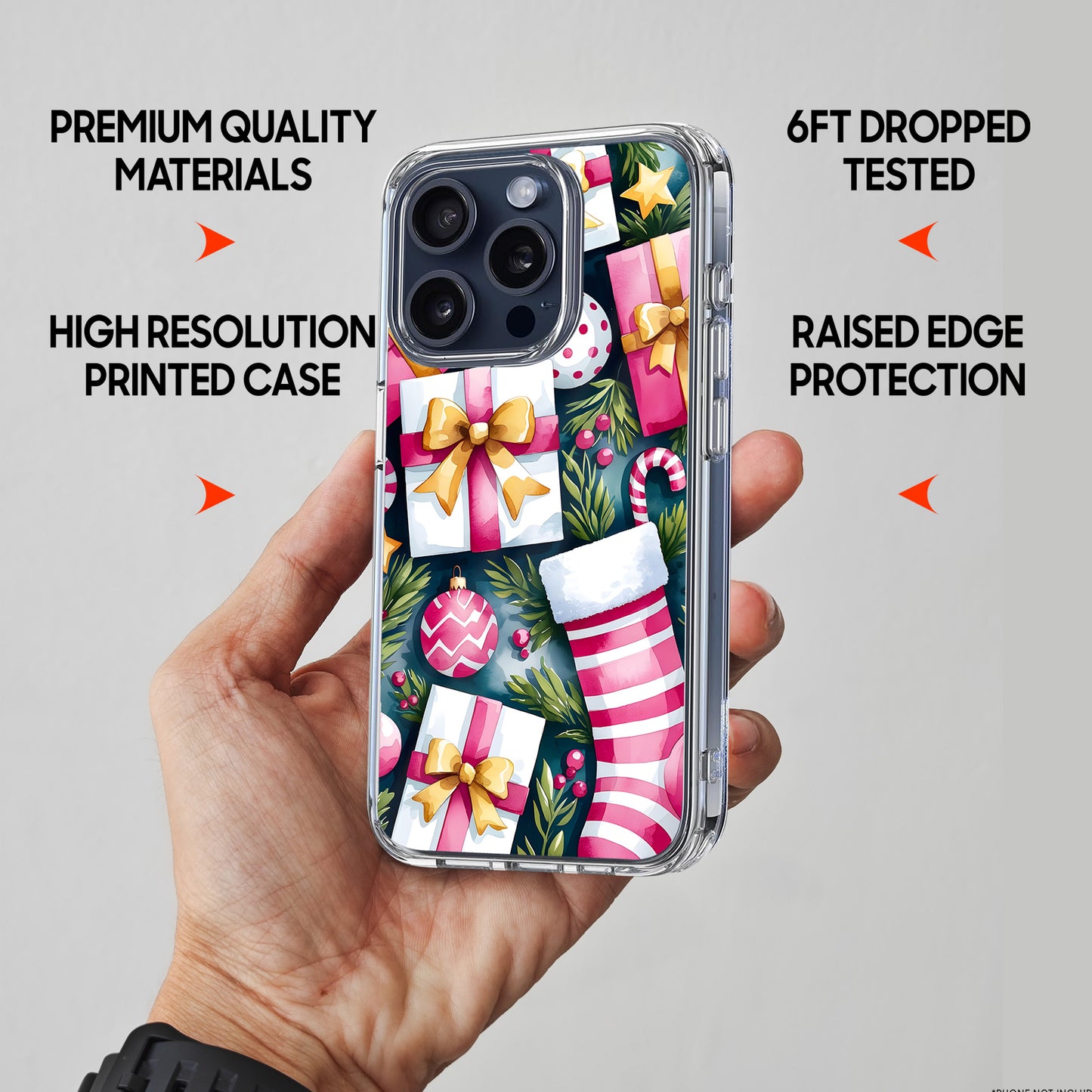 Christmas Gifts TPU Clear Case for iPhone & Samsung Phones