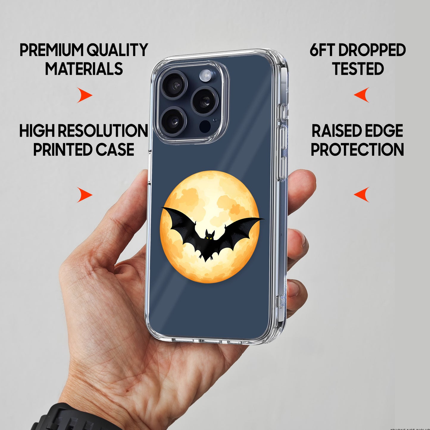 Glowing Full Moon TPU Clear Phone Case for iPhone & Samsung Phones