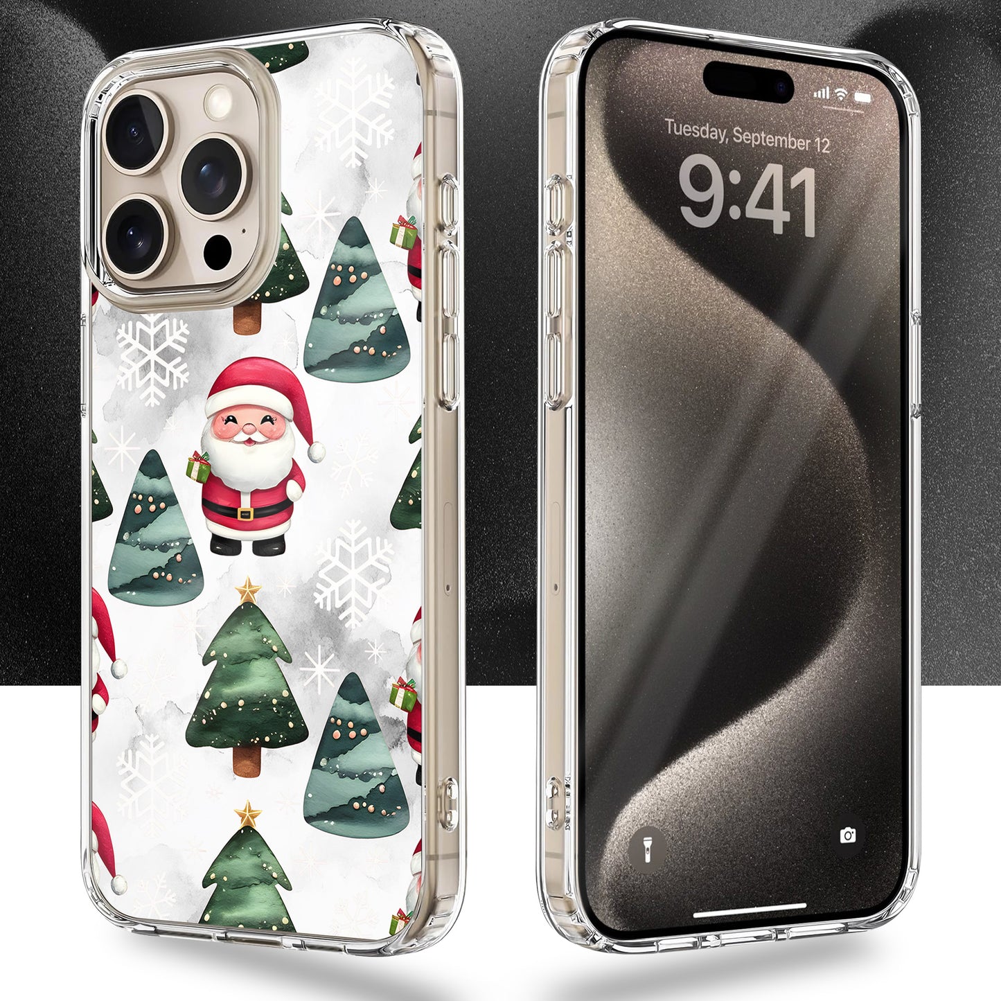 Christmas Pattern TPU Clear Case for iPhone & Samsung Phones