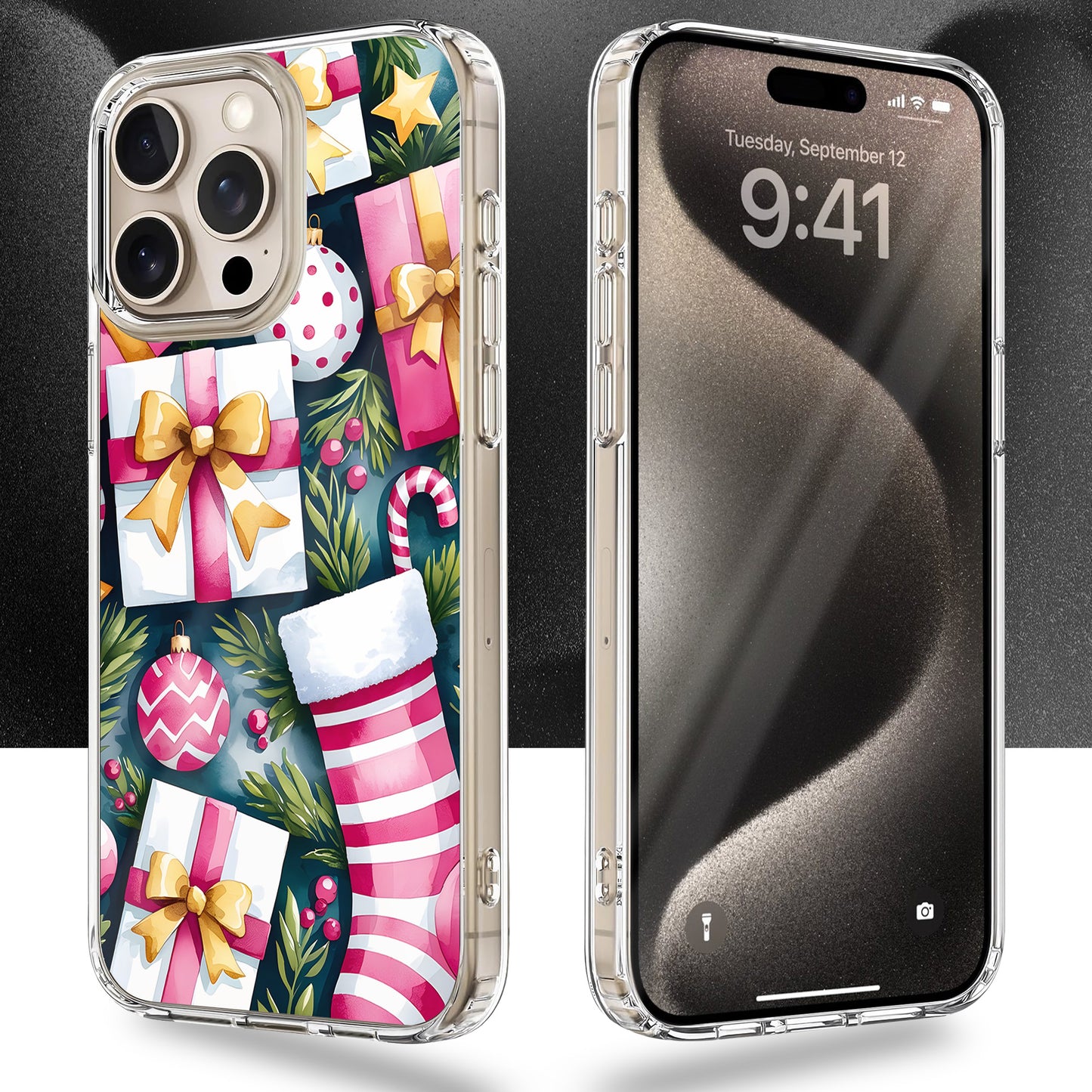 Christmas Gifts TPU Clear Case for iPhone & Samsung Phones