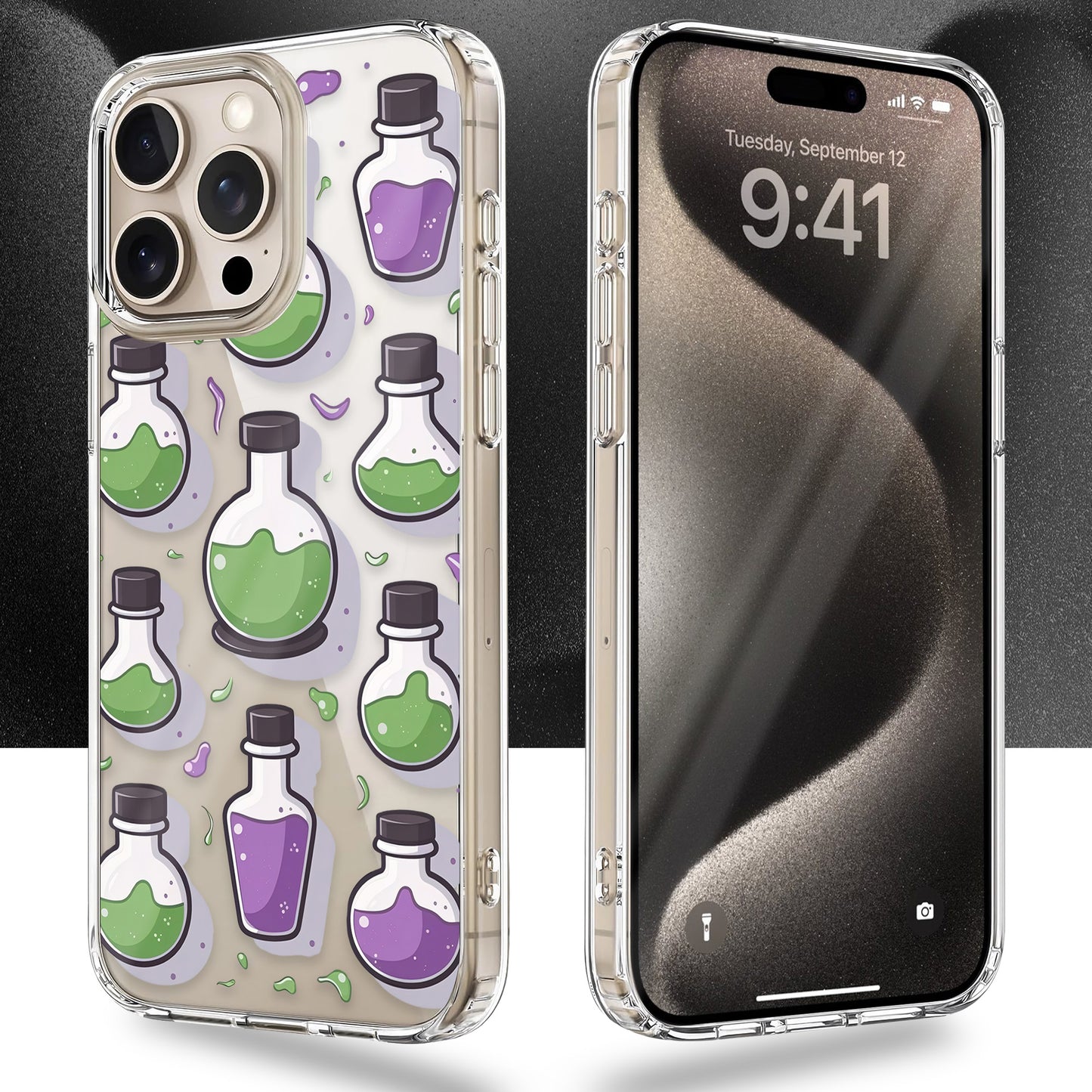 Witch Potion Bottles TPU Clear Phone Case for iPhone & Samsung Phones