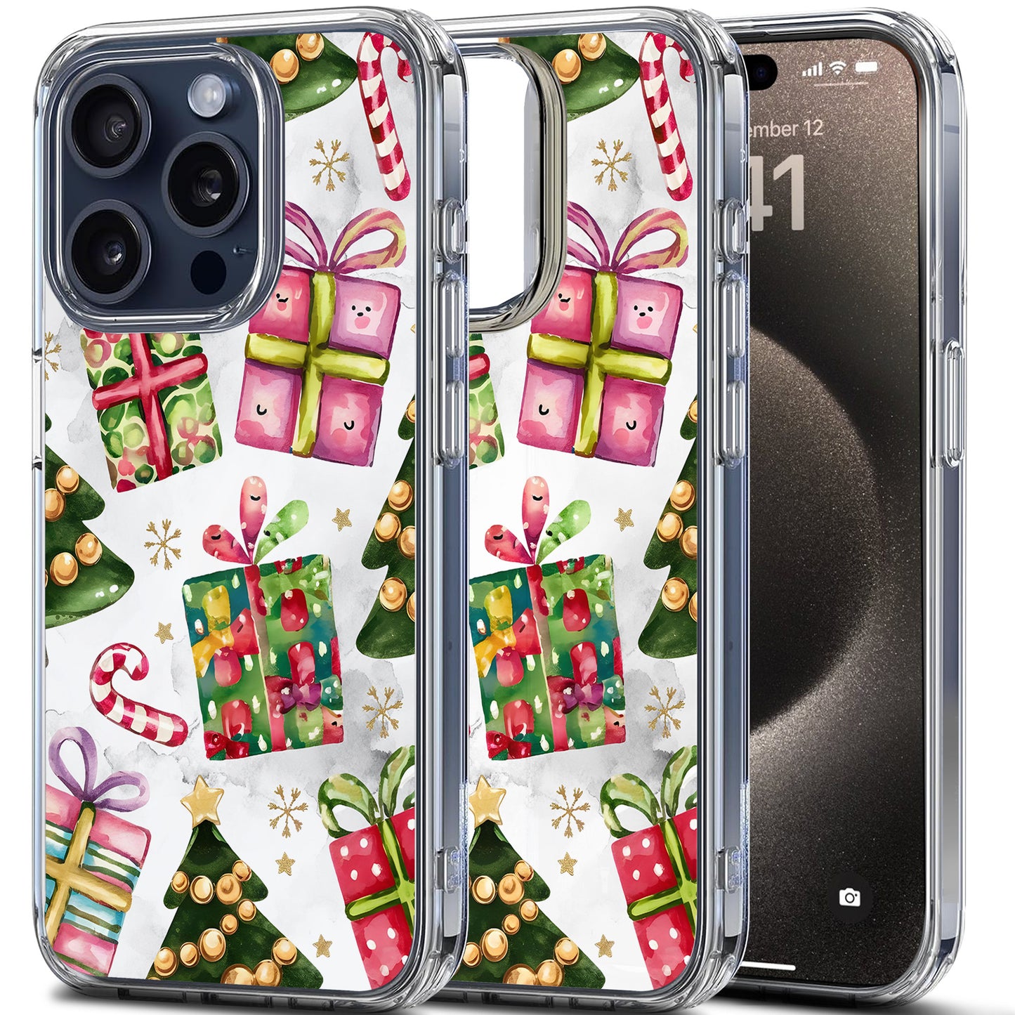 Christmas Gifts TPU Clear Case for iPhone & Samsung Phones