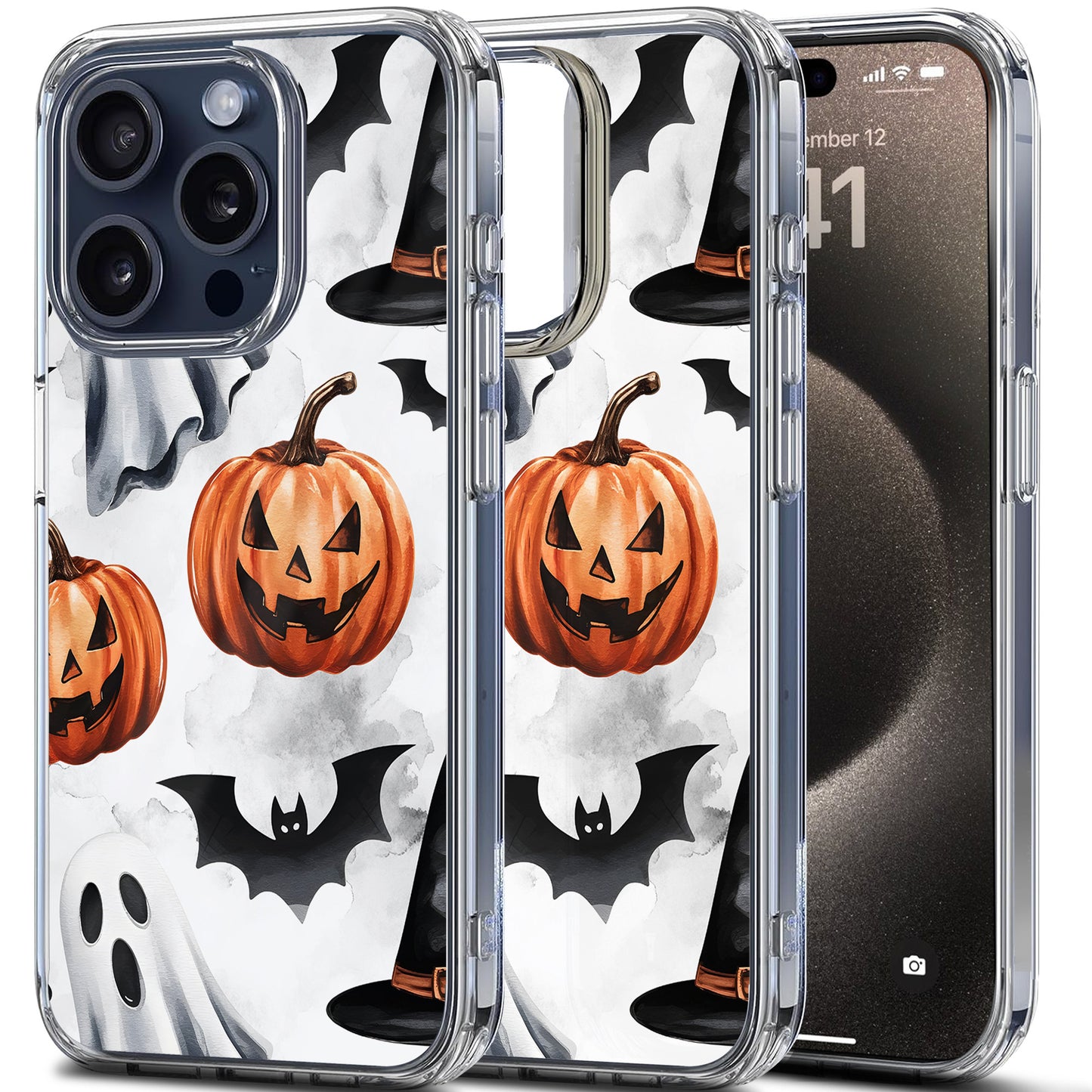 Ghost Pattern 3 TPU Clear Case for iPhone & Samsung Phones