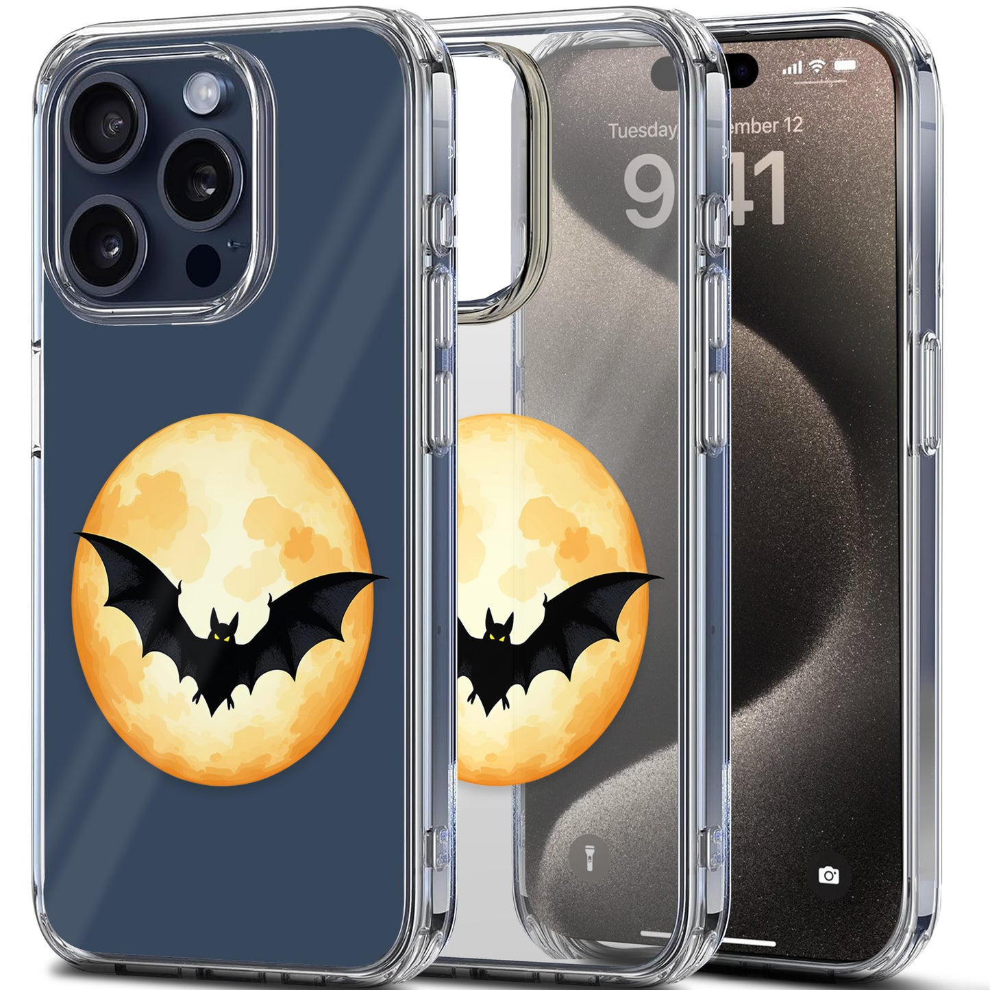 Glowing Full Moon TPU Clear Phone Case for iPhone & Samsung Phones