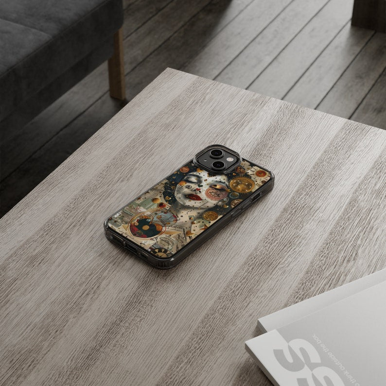 Coquette Aesthetic Collage Design TPU Clear Phone Case for iPhone & Samsung Phones