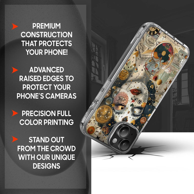 Coquette Aesthetic Collage Design TPU Clear Phone Case for iPhone & Samsung Phones