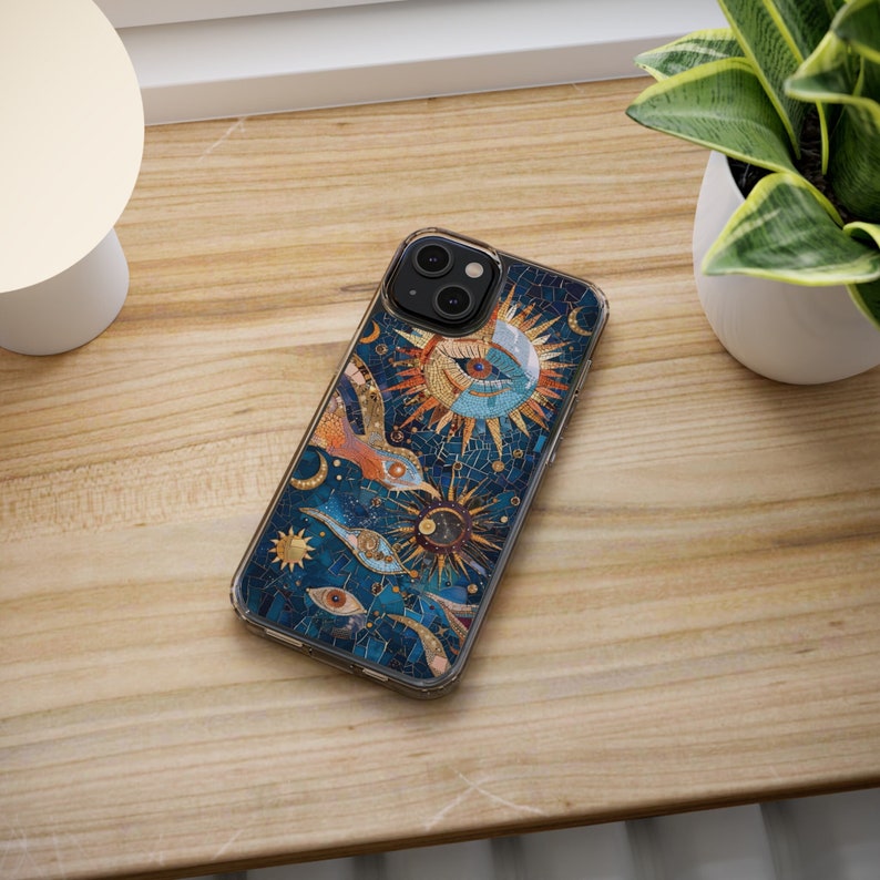 Sun Eye Mosaic Design TPU Clear Phone Case for iPhone & Samsung Phones Sun Eye Mosaic Design TPU Clear Phone Case for iPhone & Samsung Phones