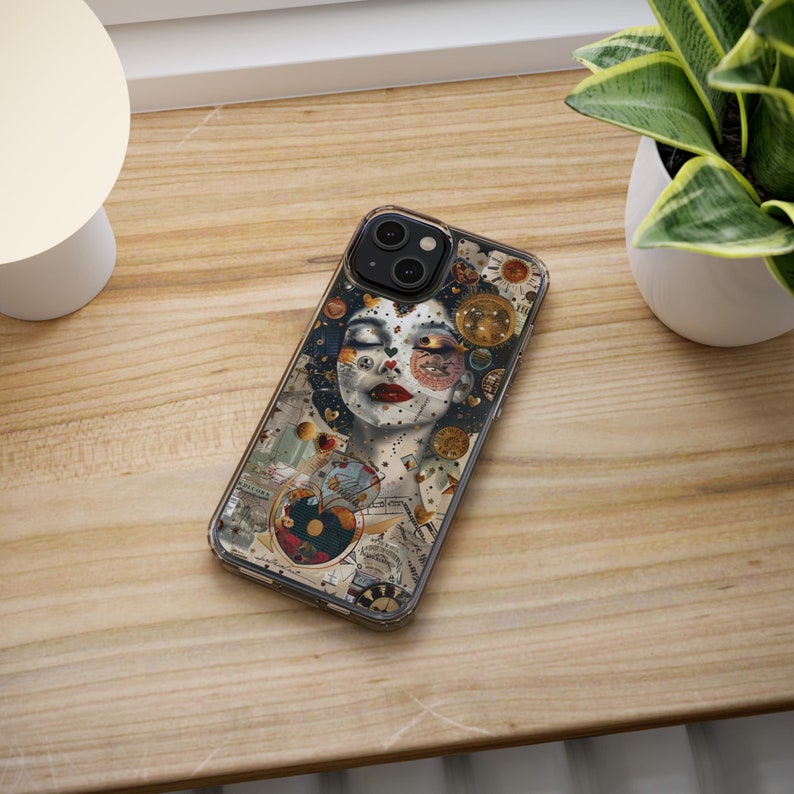 Coquette Aesthetic Collage Design TPU Clear Phone Case for iPhone & Samsung Phones