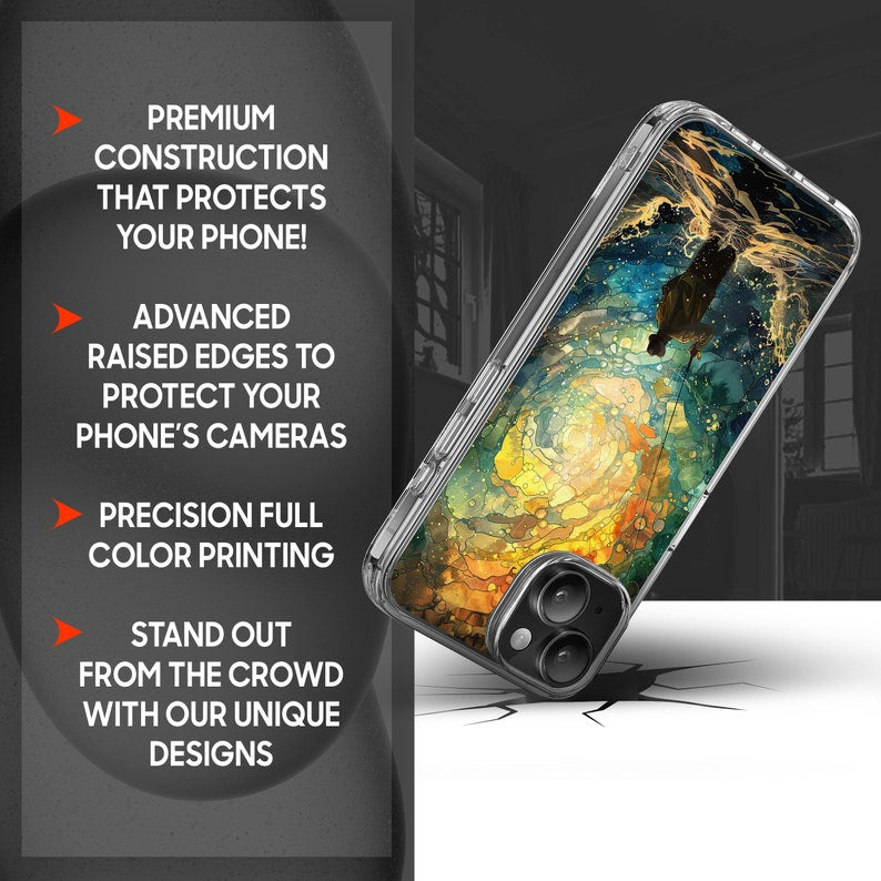 Fisherman Mosaic 2 Design TPU Clear Phone Case for iPhone & Samsung Phones