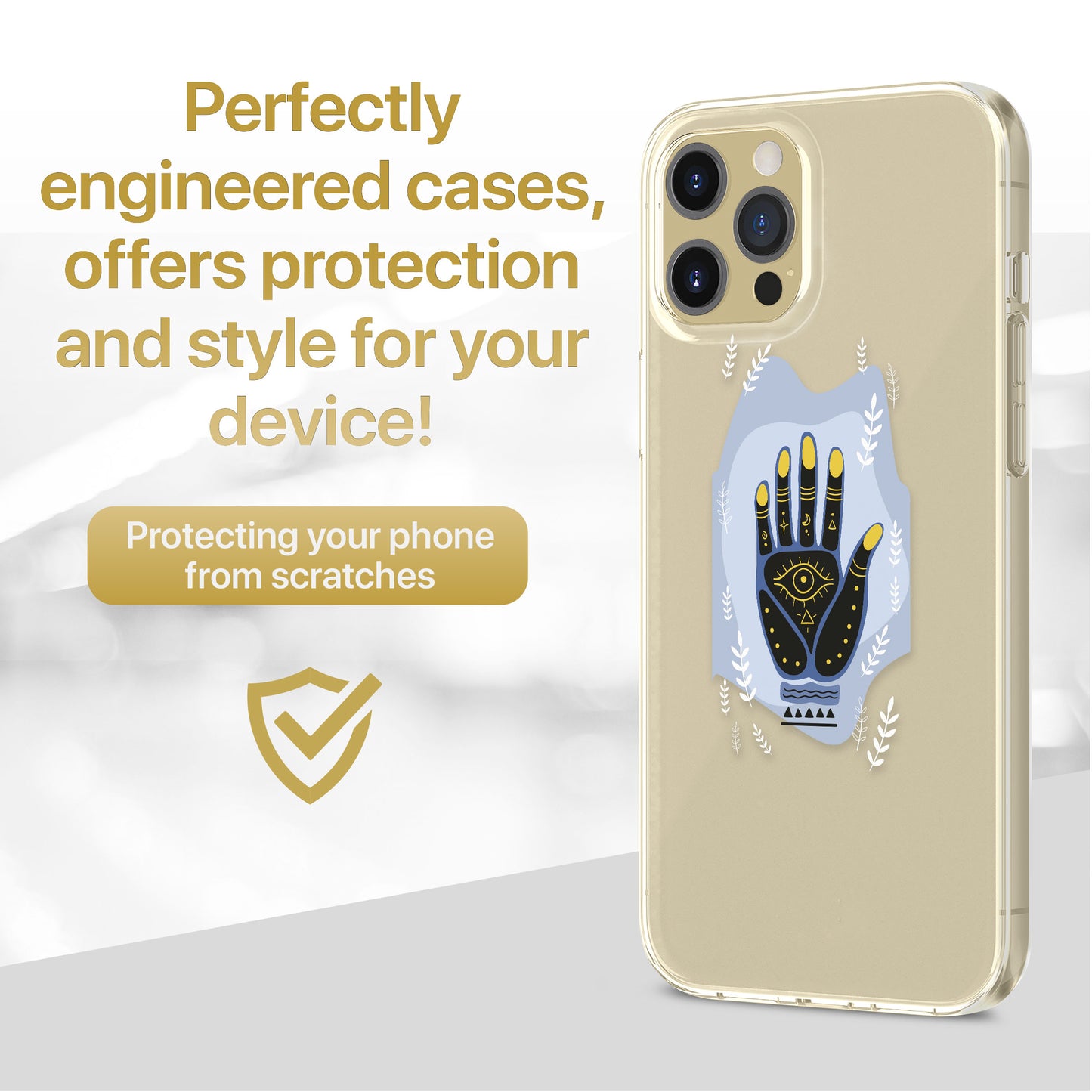 Evil Eye Hamsa Hand TPU Clear Phone Case for iPhone & Samsung Phones