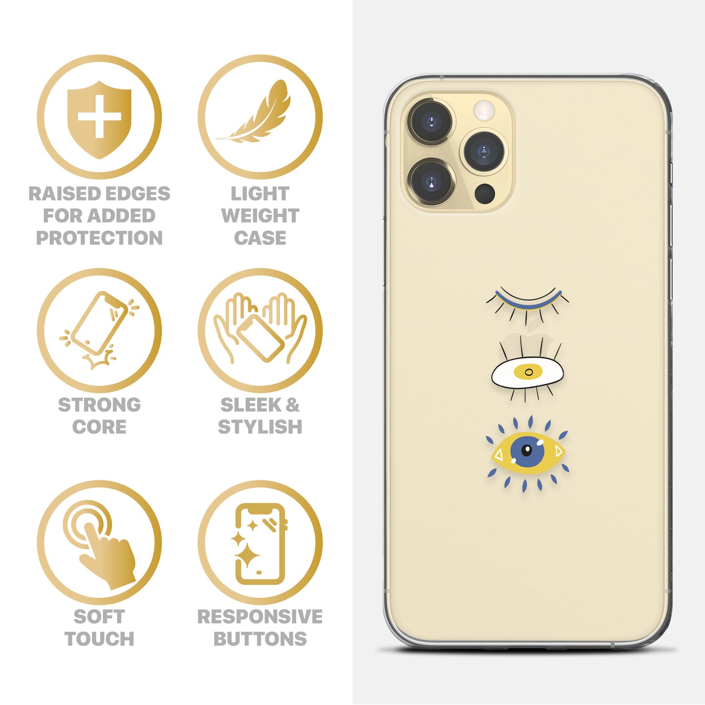 Evil Eye 3 Eyes TPU Clear Phone Case for iPhone & Samsung Phones