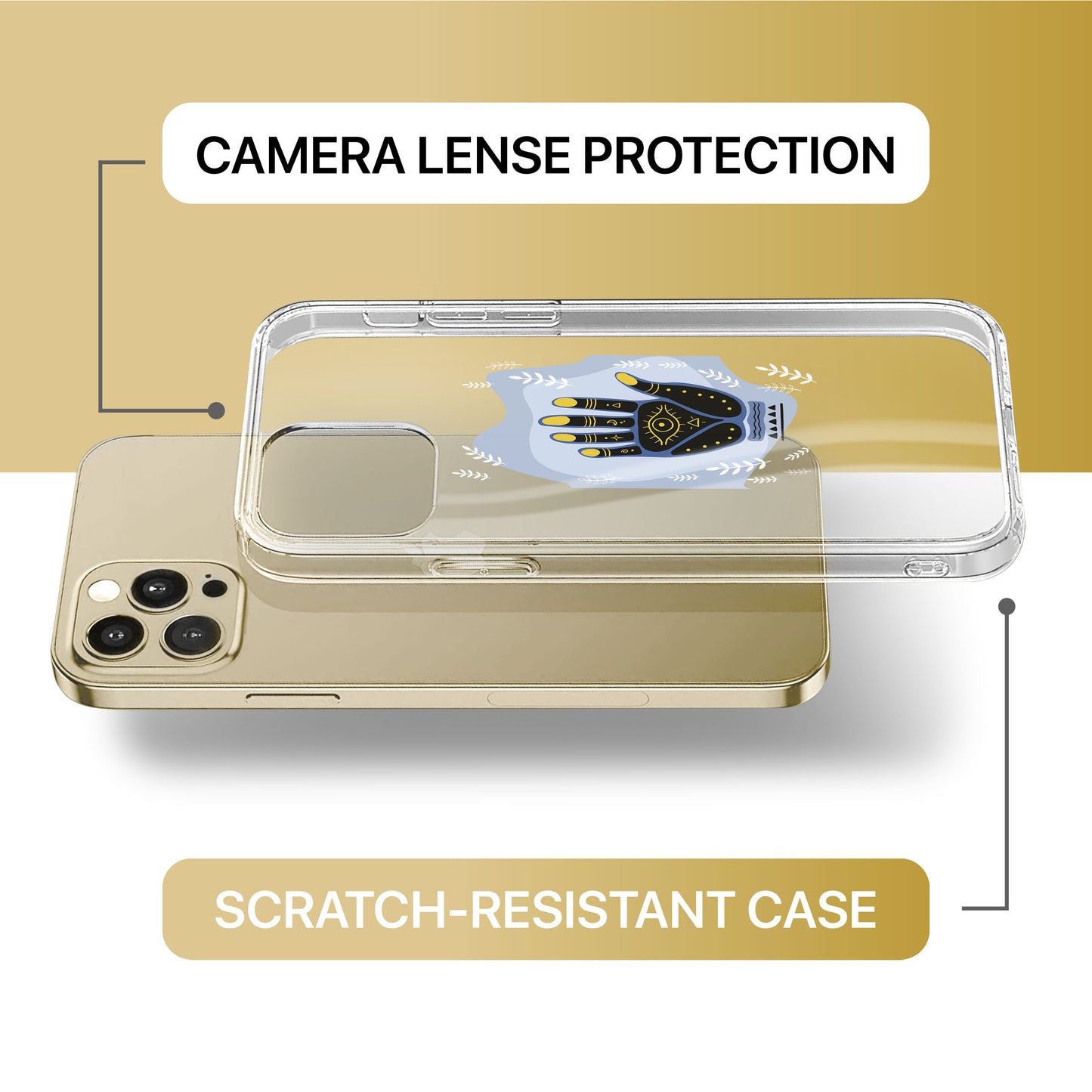 Evil Eye Hamsa Hand TPU Clear Phone Case for iPhone & Samsung Phones