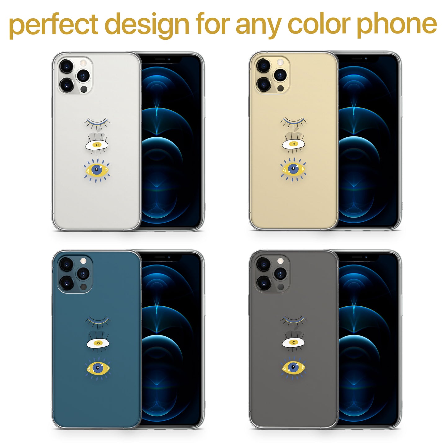 Evil Eye 3 Eyes TPU Clear Phone Case for iPhone & Samsung Phones