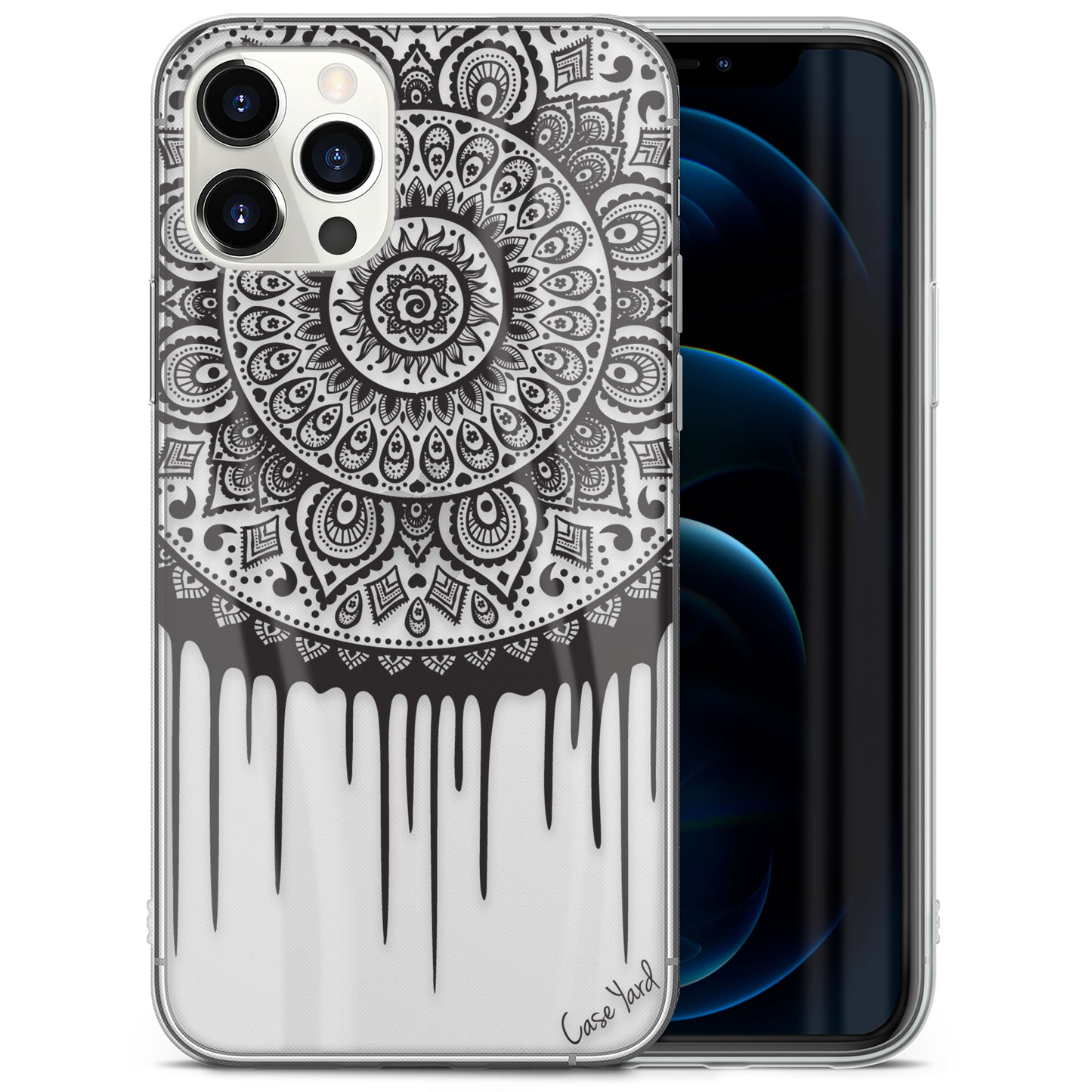 Dripping Mandala TPU Clear Phone Case for iPhone & Samsung Phones