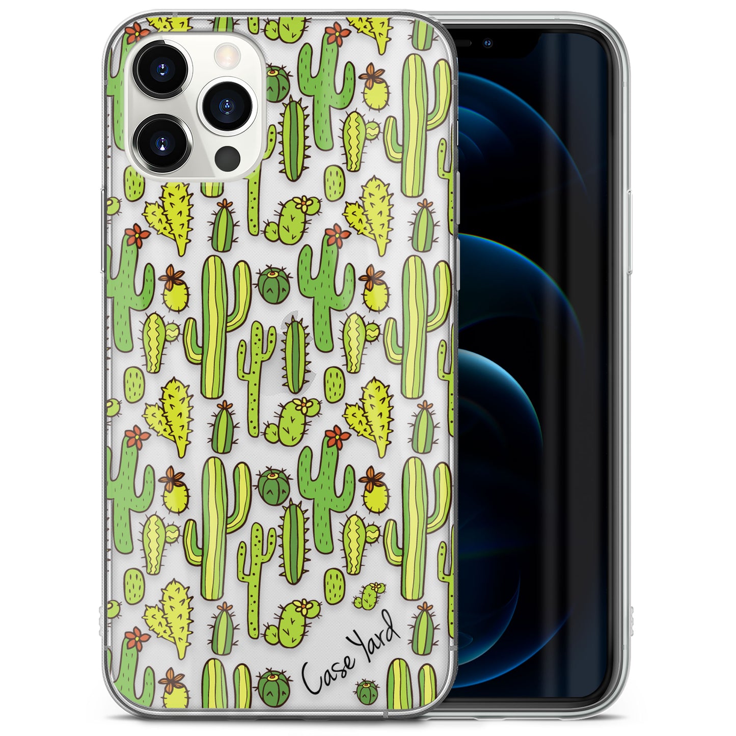 TPU Case Clear case with (Cactus) Design for iPhone & Samsung Phones