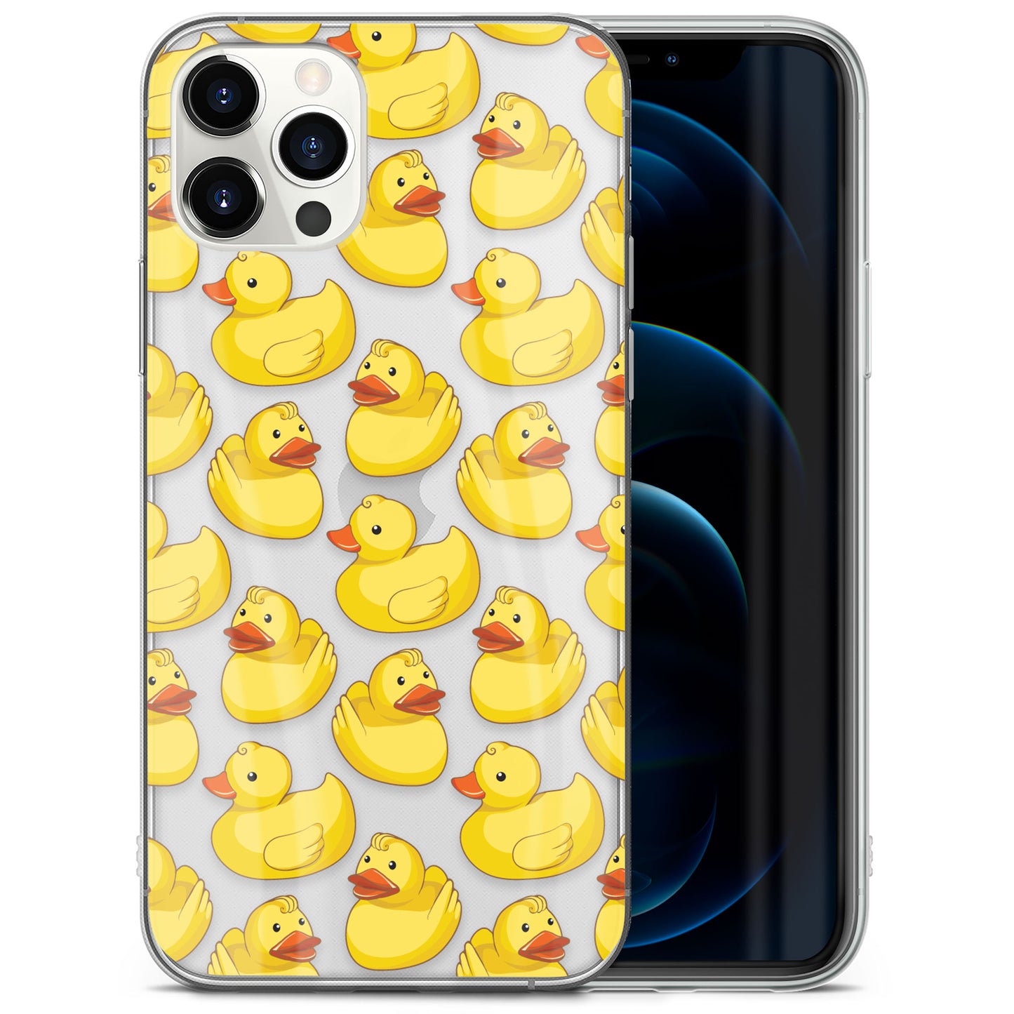 Ducky Pattern TPU Clear Phone Case for iPhone & Samsung Phones