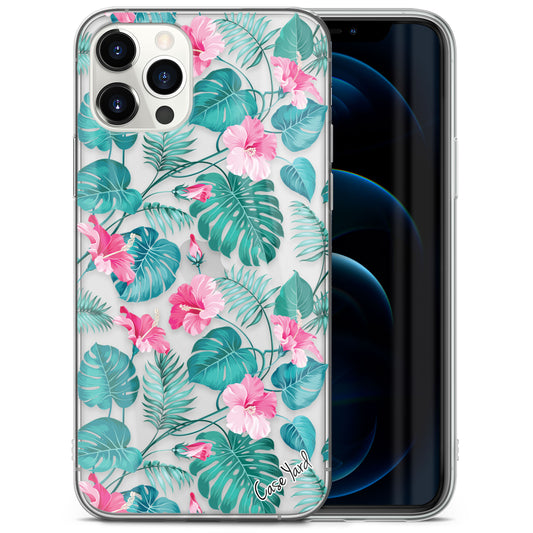Hibiscus Flowers TPU Clear Phone Case for iPhone & Samsung Phones