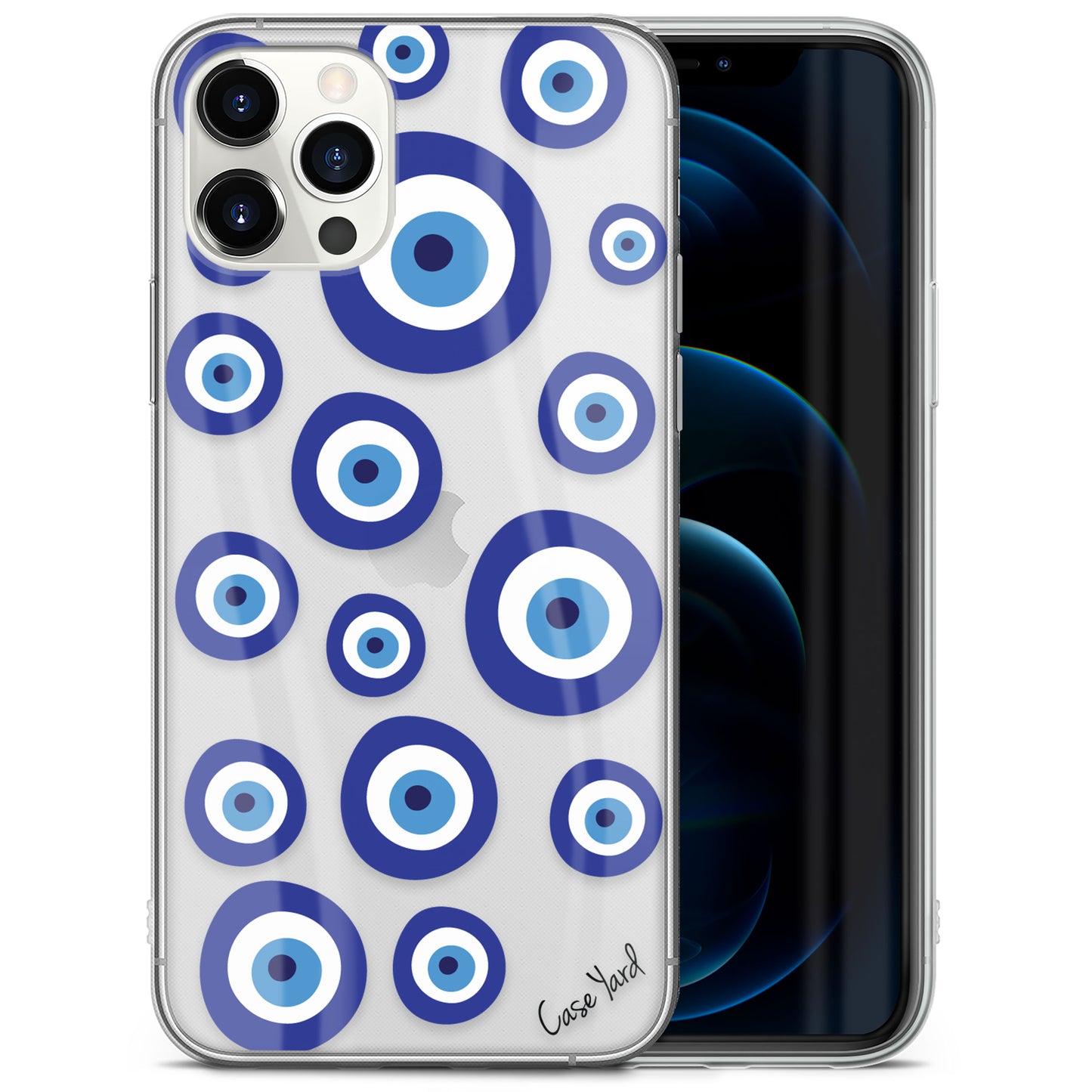 TPU Clear case with (Evil Eye Pattern) Design for iPhone & Samsung Phones