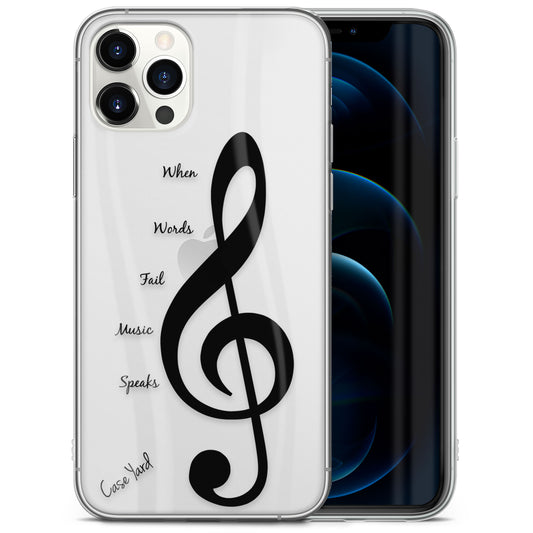 Music 1 TPU Clear Phone Case for iPhone & Samsung Phones