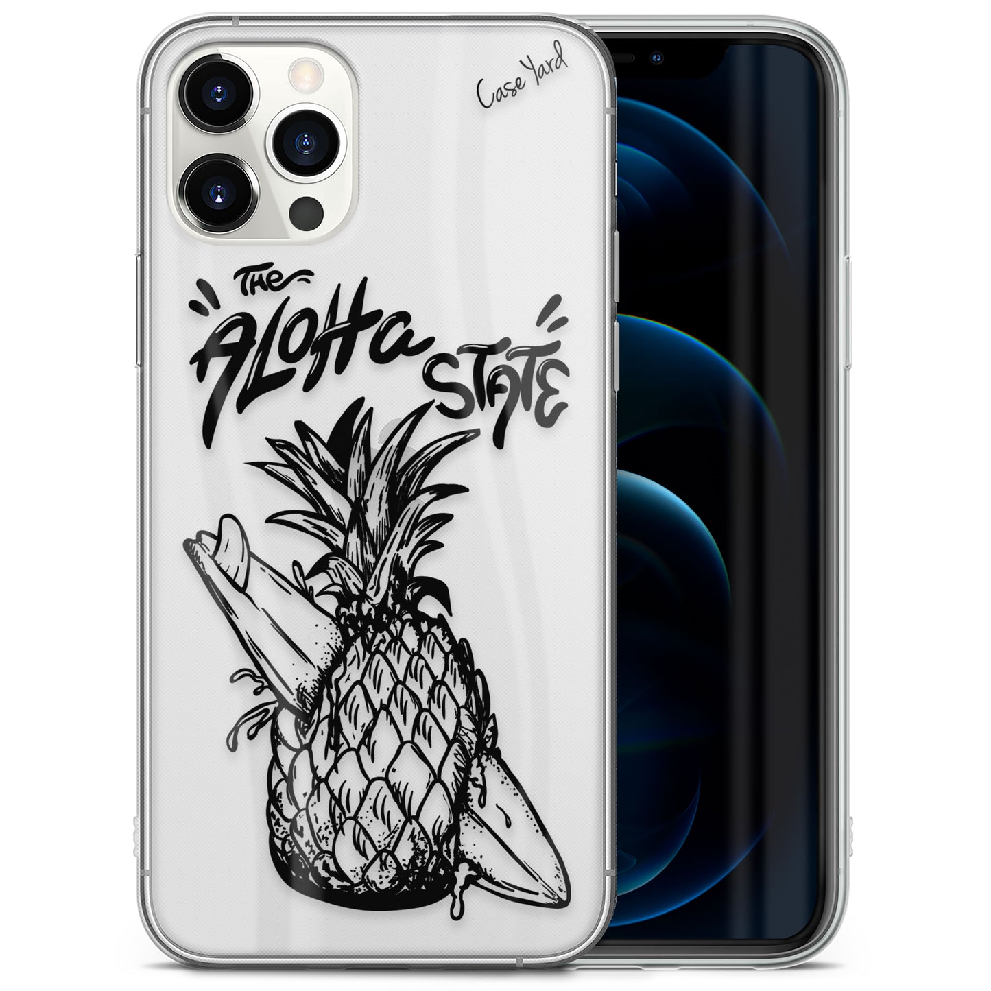 TPU Case Clear case with (Aloha State Pineapple) Design for iPhone & Samsung Phones