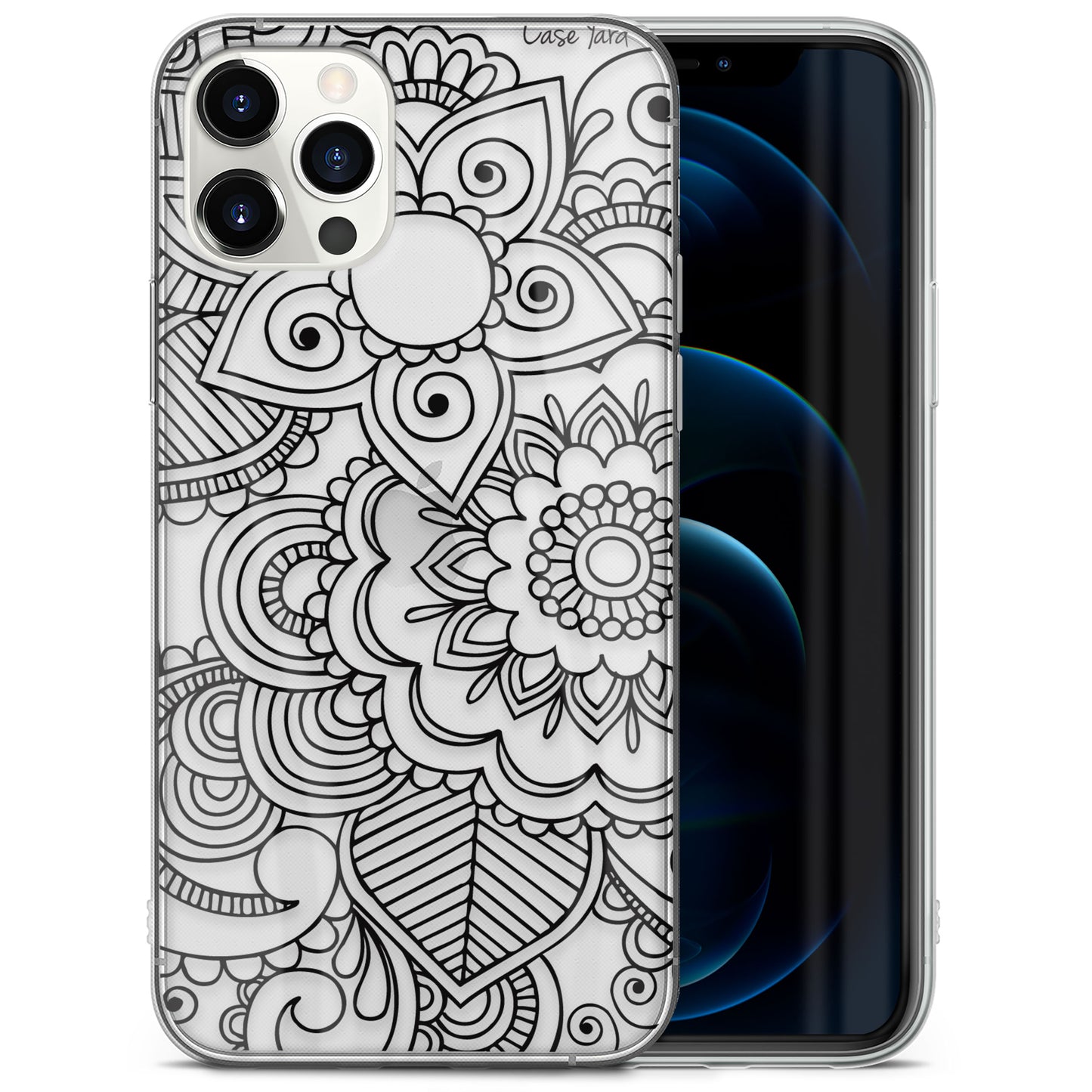 Henna Mehndi TPU Clear Phone Case for iPhone & Samsung Phones