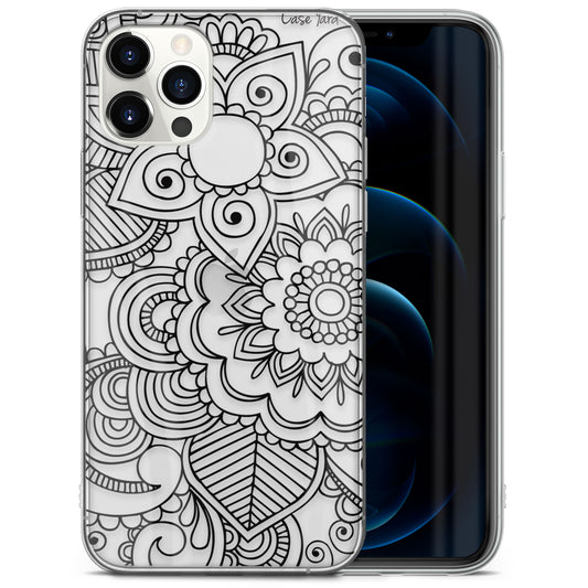 Henna Mehndi TPU Clear Phone Case for iPhone & Samsung Phones
