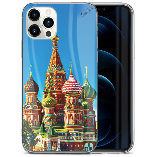 Red Square TPU Clear Phone Case for iPhone & Samsung Phones