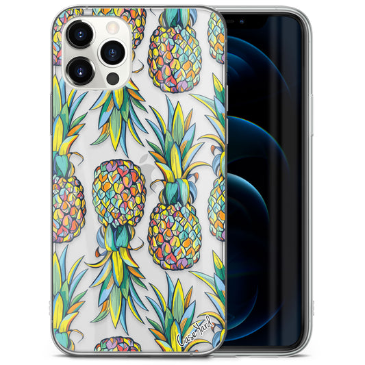 Summer Pineapple TPU Clear Phone Case for iPhone & Samsung Phones