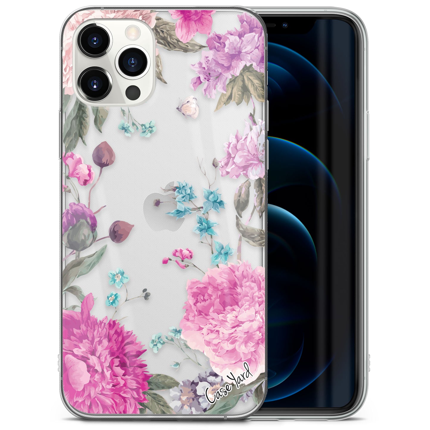 Peonies Garden TPU Clear Phone Case for iPhone & Samsung Phones