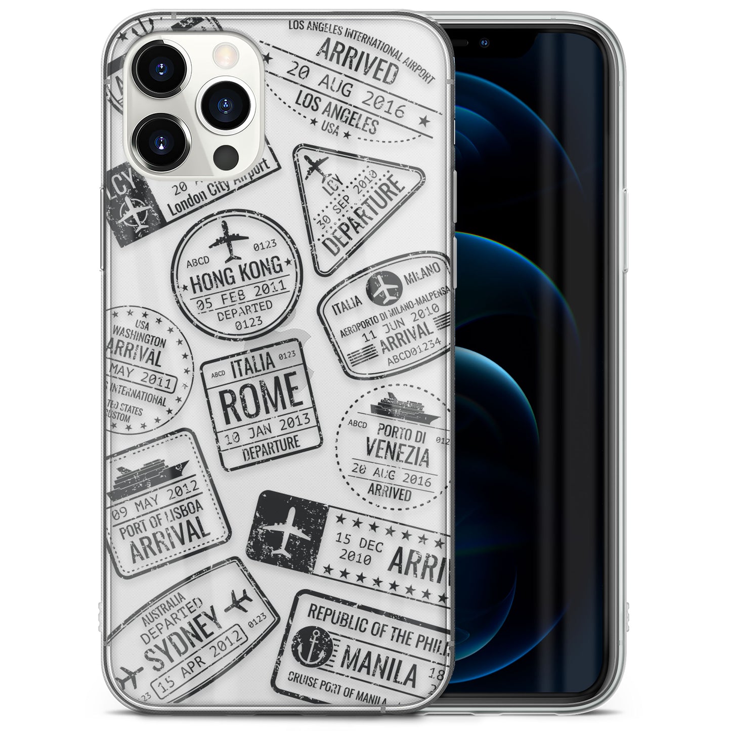 Travel Case TPU Clear Phone Case for iPhone & Samsung Phones