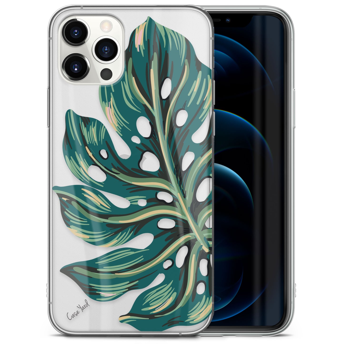 Monstera Leaf TPU Clear Phone Case for iPhone & Samsung Phones