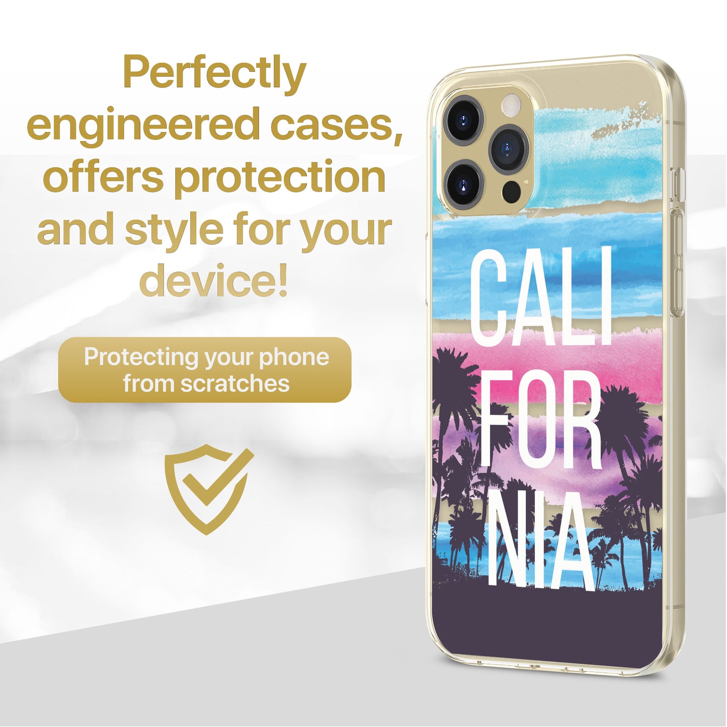 California TPU Clear Phone Case for iPhone & Samsung Phones