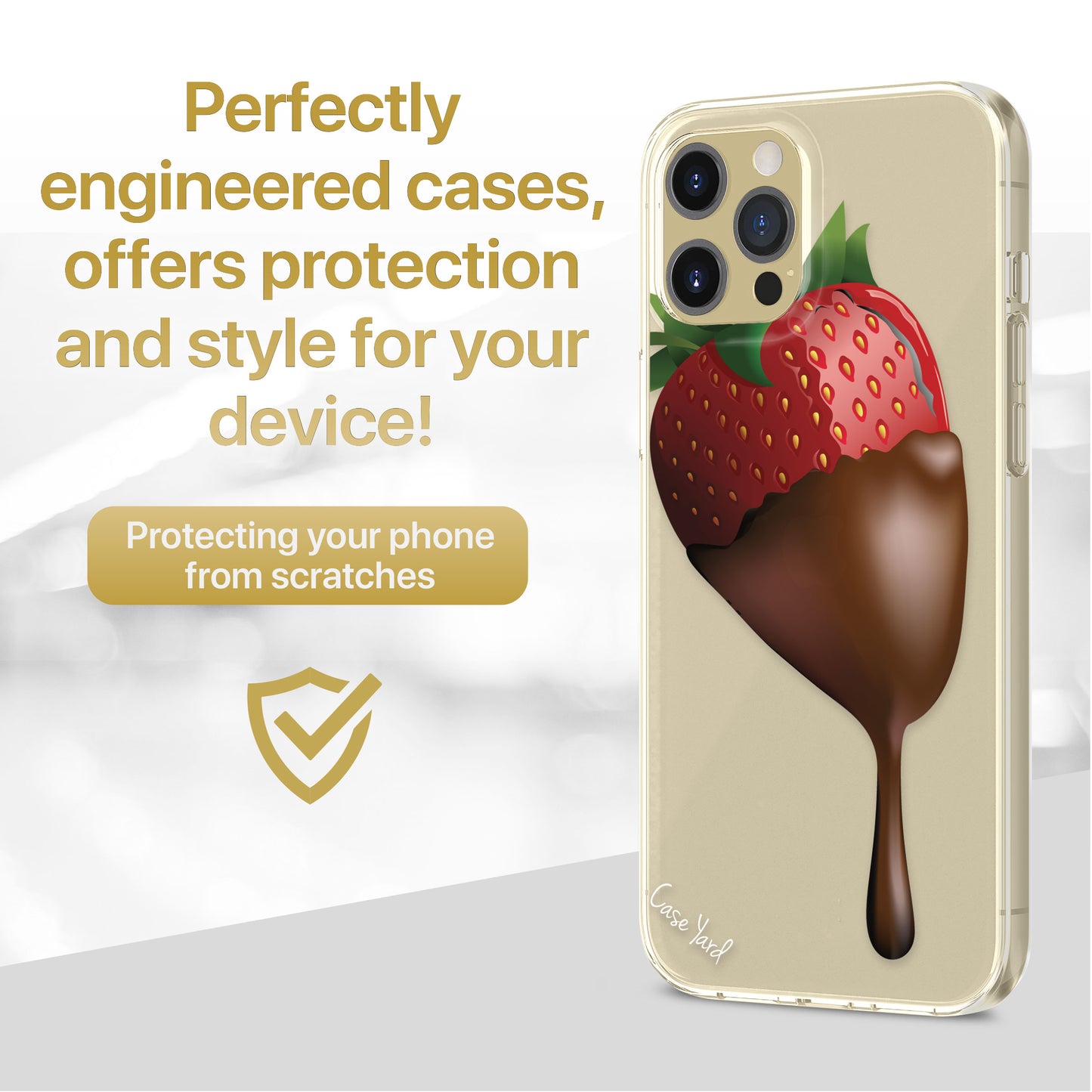 Strawberry Chocolate TPU Clear Phone Case for iPhone & Samsung Phones
