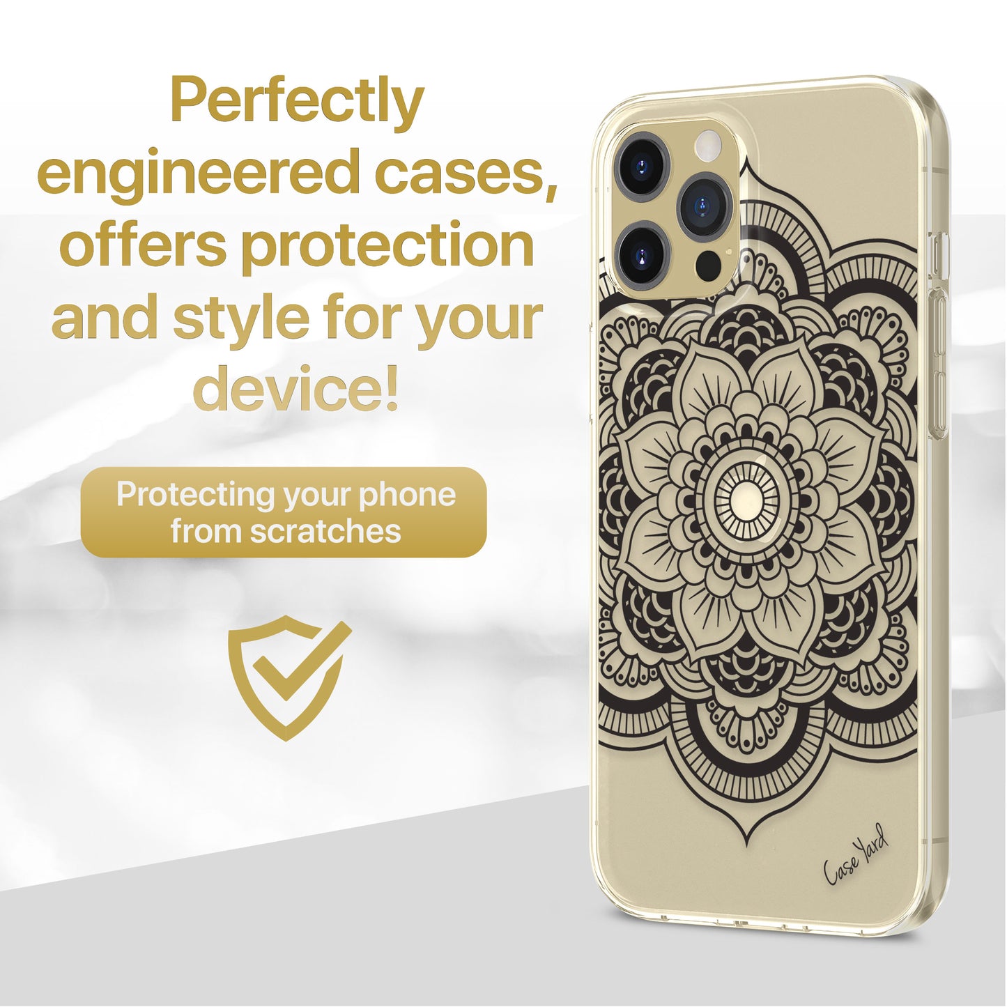 Flower Mandala TPU Clear Phone Case for iPhone & Samsung Phones