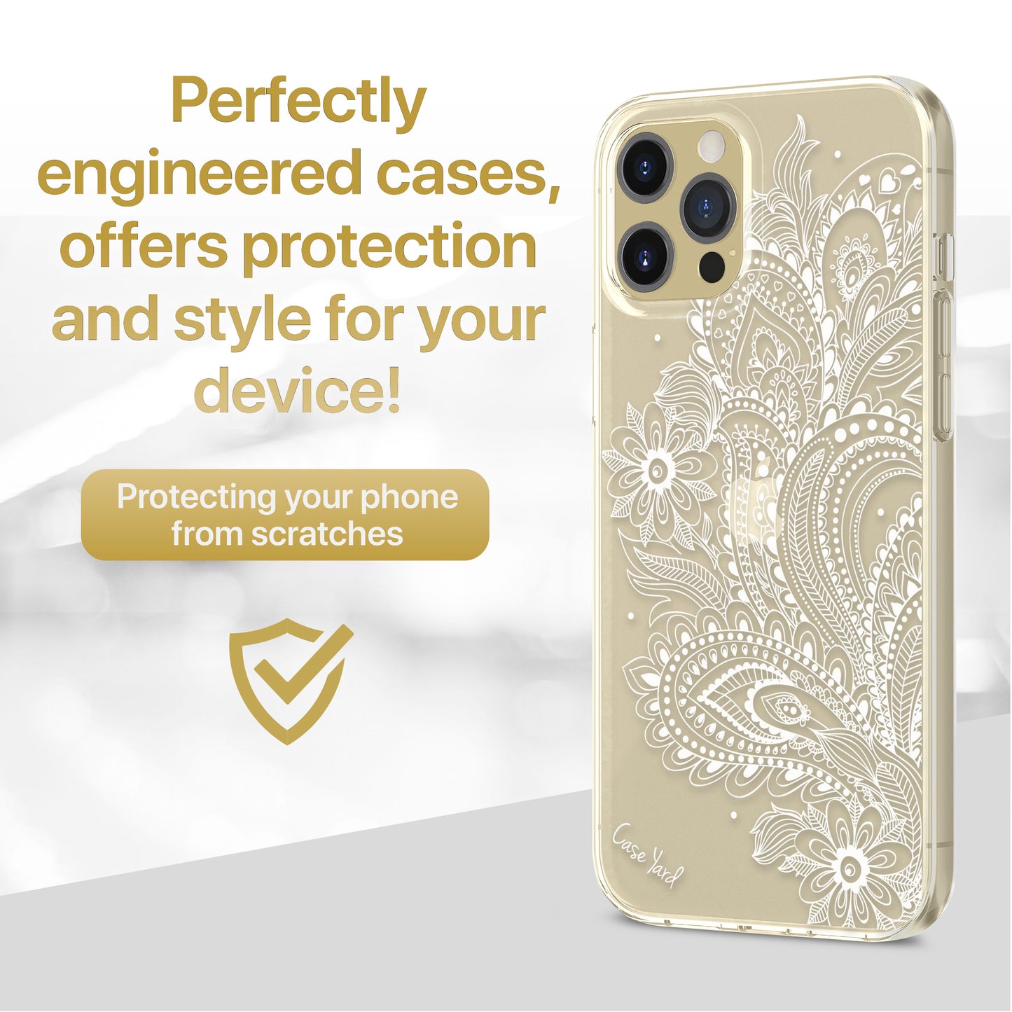 Flower Paisley TPU Clear Phone Case for iPhone & Samsung Phones