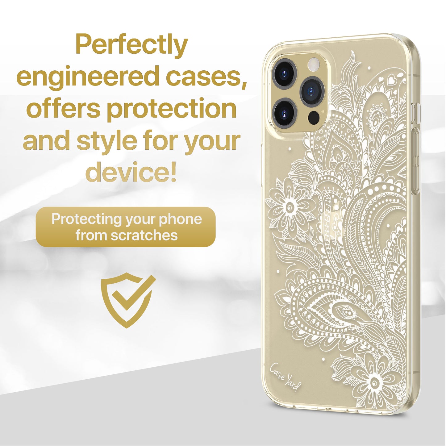 TPU Case Clear case with (Flower Paisley) Design for iPhone & Samsung Phones